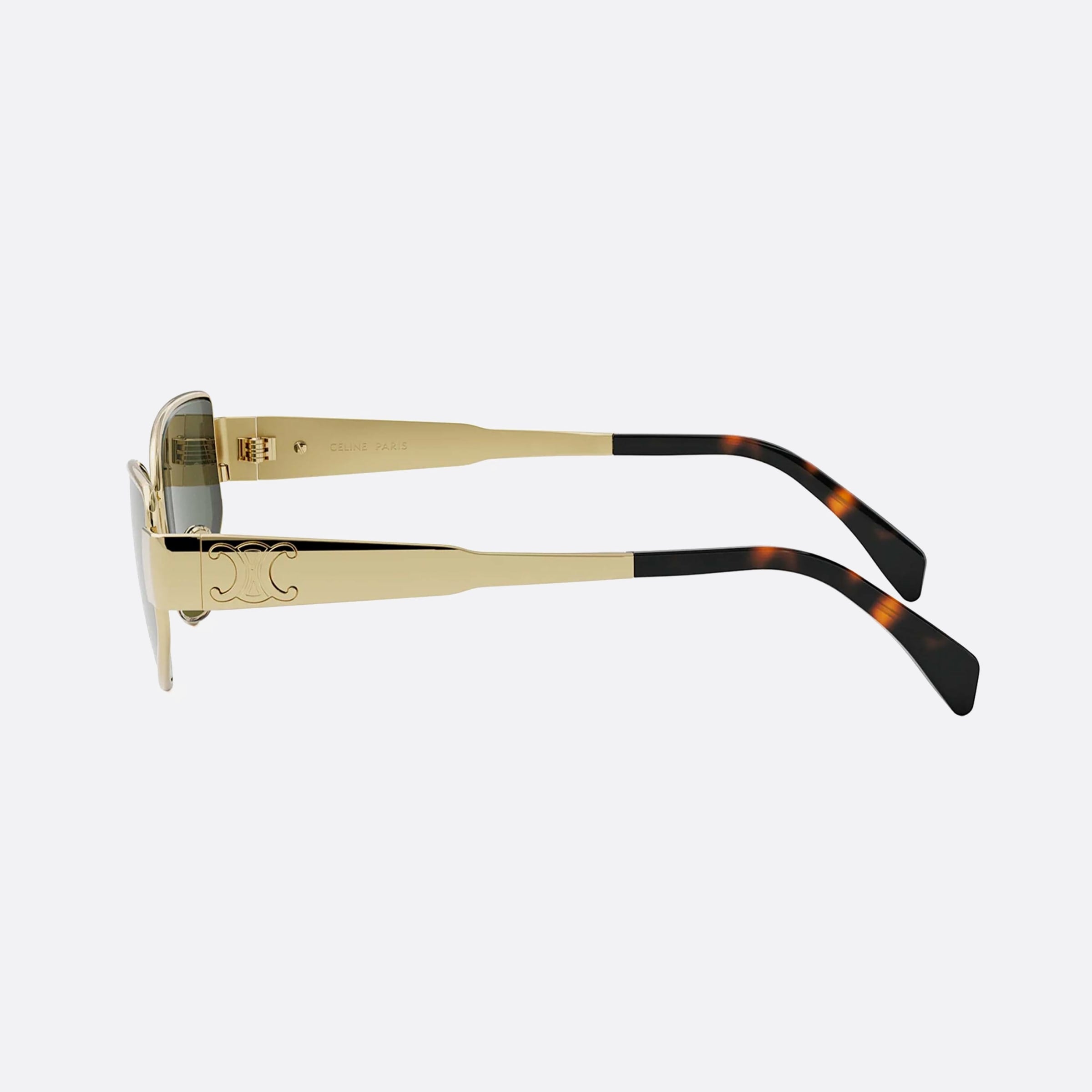 Celine 55mm Metal Triomphe Cl40293u 30n Gold Visor Women Sunglasses - Detail View