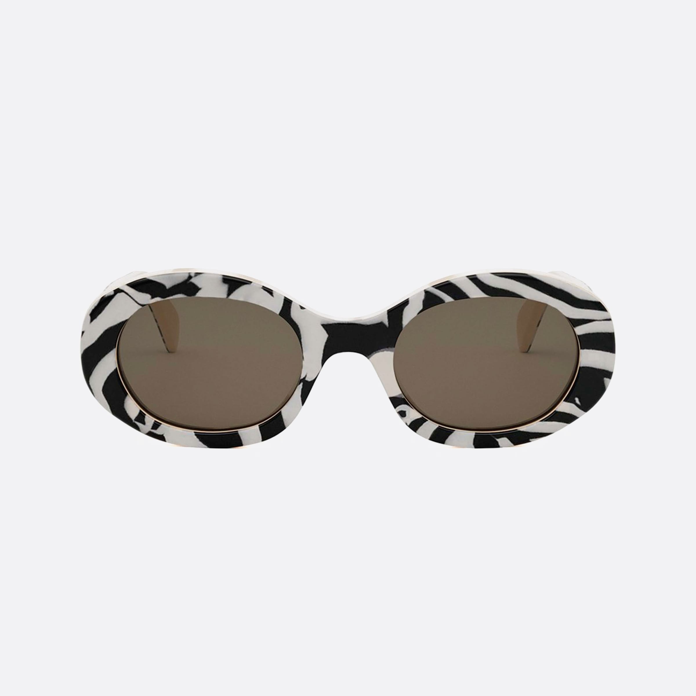 Celine 52mm Triomphe Cl40194u 99e Black Oval Women Sunglasses - Side View