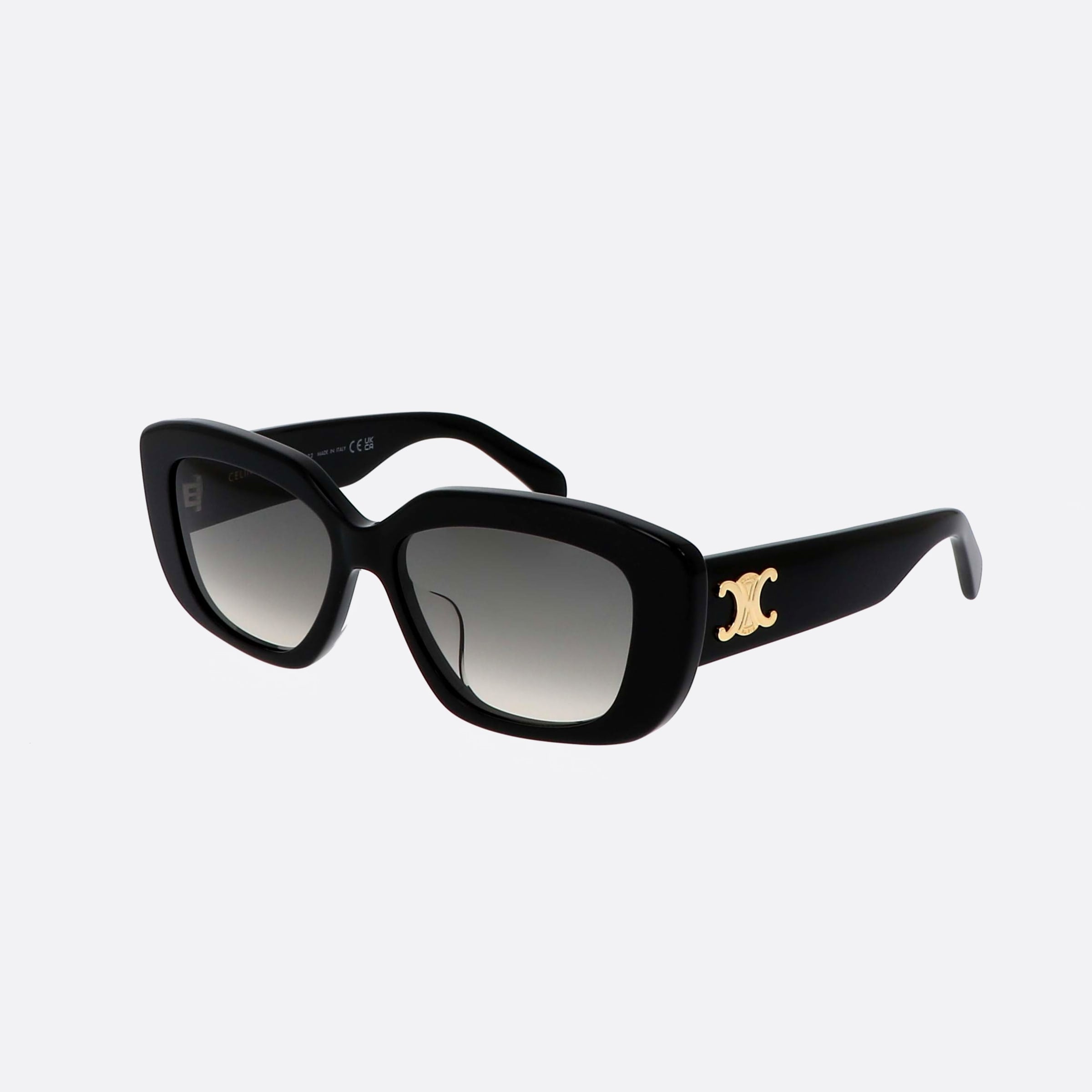 Celine 55mm Triomphe Cl40216u 01f Black Rectangle Women Sunglasses - Main View