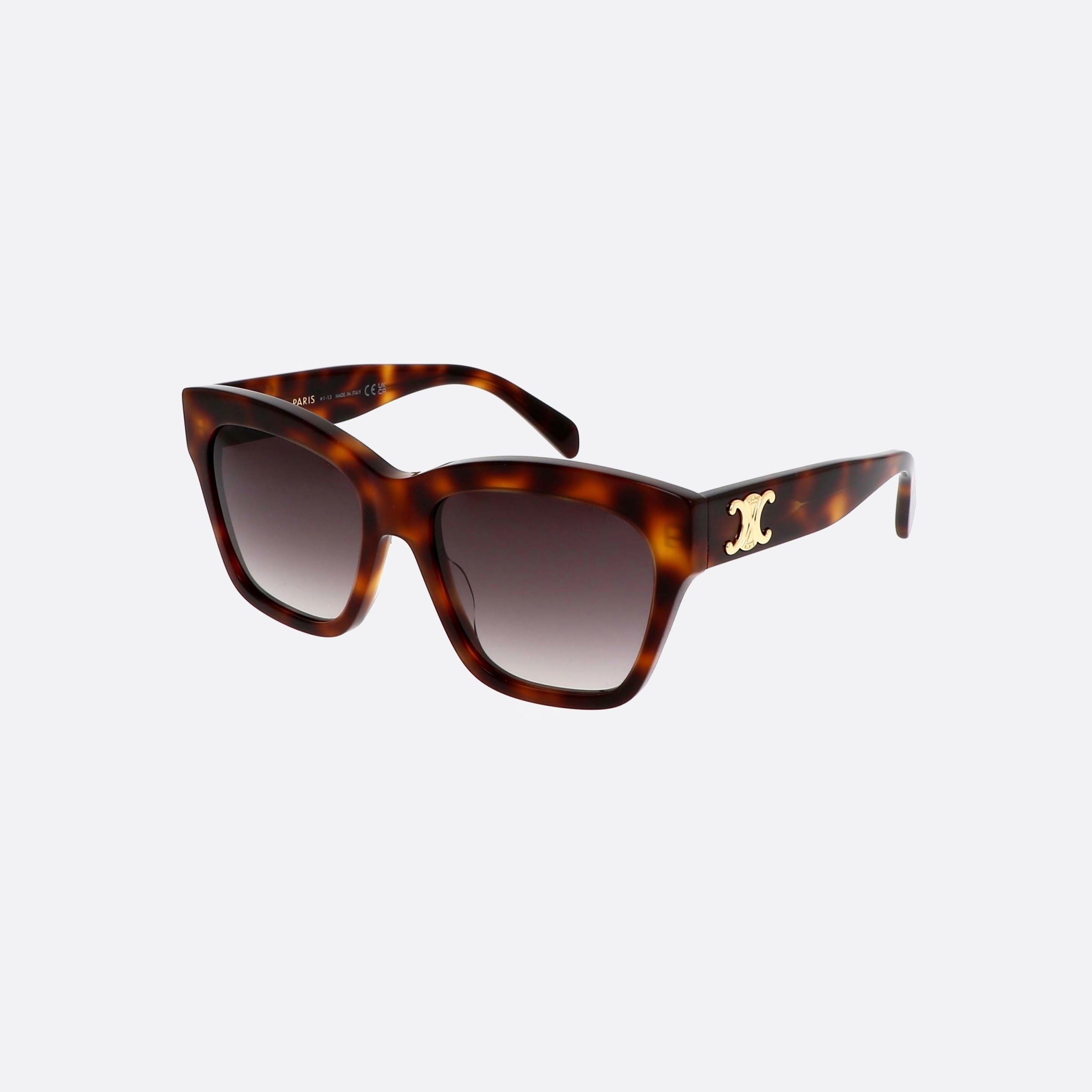 Celine 55mm Triomphe Cl40253i 53k Havana Geometric Women Sunglasses - Main View