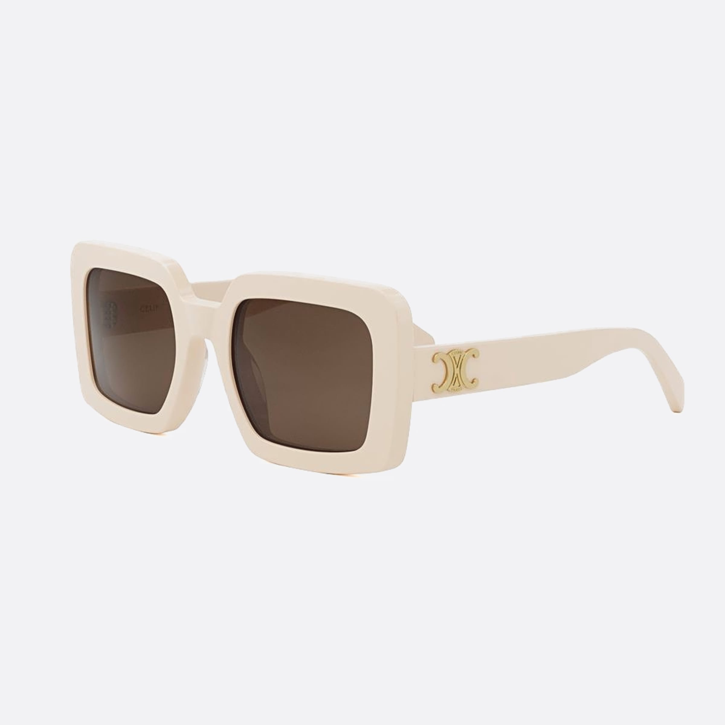 Celine 56mm Triomphe 25e White Squared Women Sunglasses - Side View