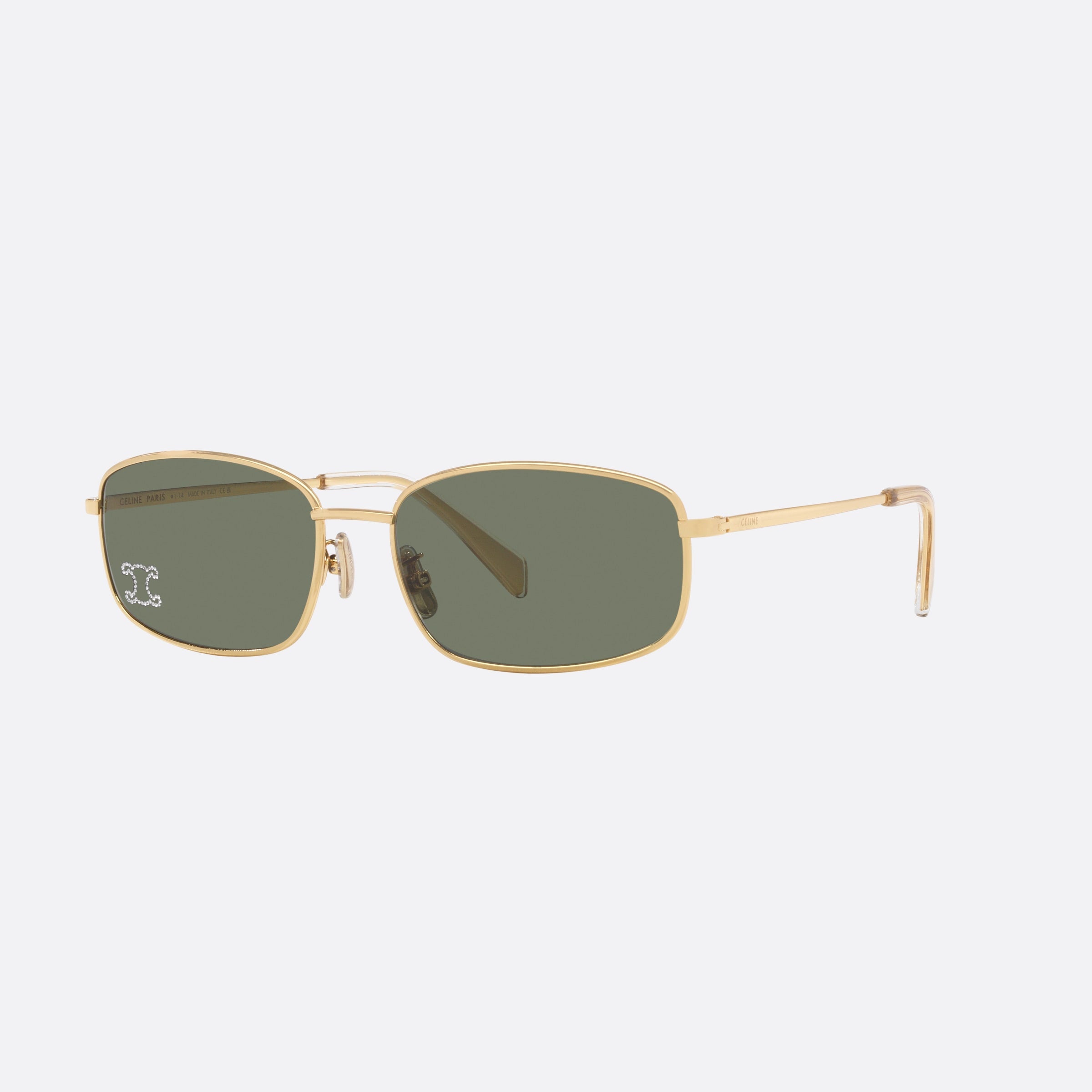 Celine 60mm Triomphe Cl40285u 30n Gold Rectangle Women Sunglasses - Main View