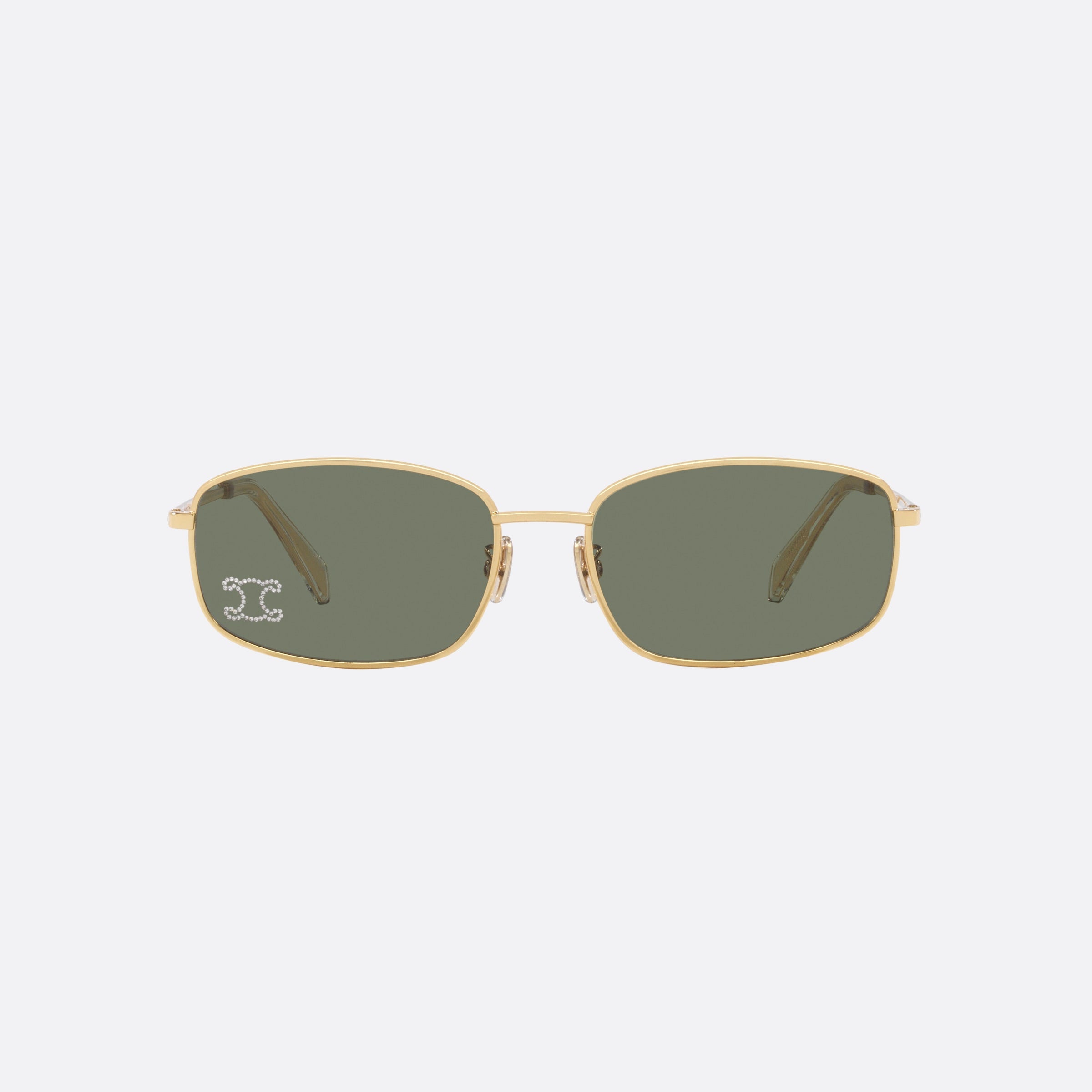Celine 60mm Triomphe Cl40285u 30n Gold Rectangle Women Sunglasses - Side View