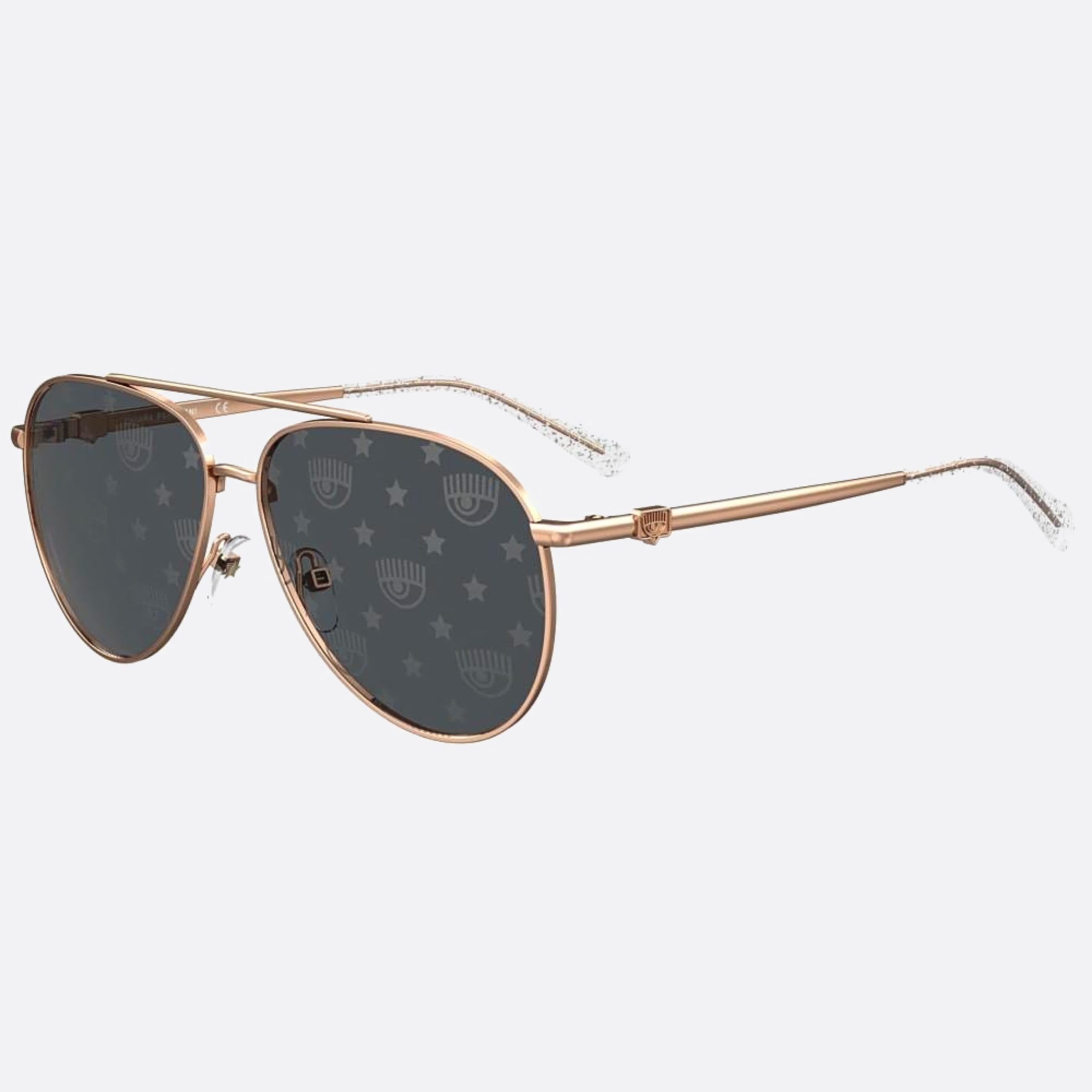 Chiara 59mm Ferragni Loj Gold Pilot Women Sunglasses - Side View