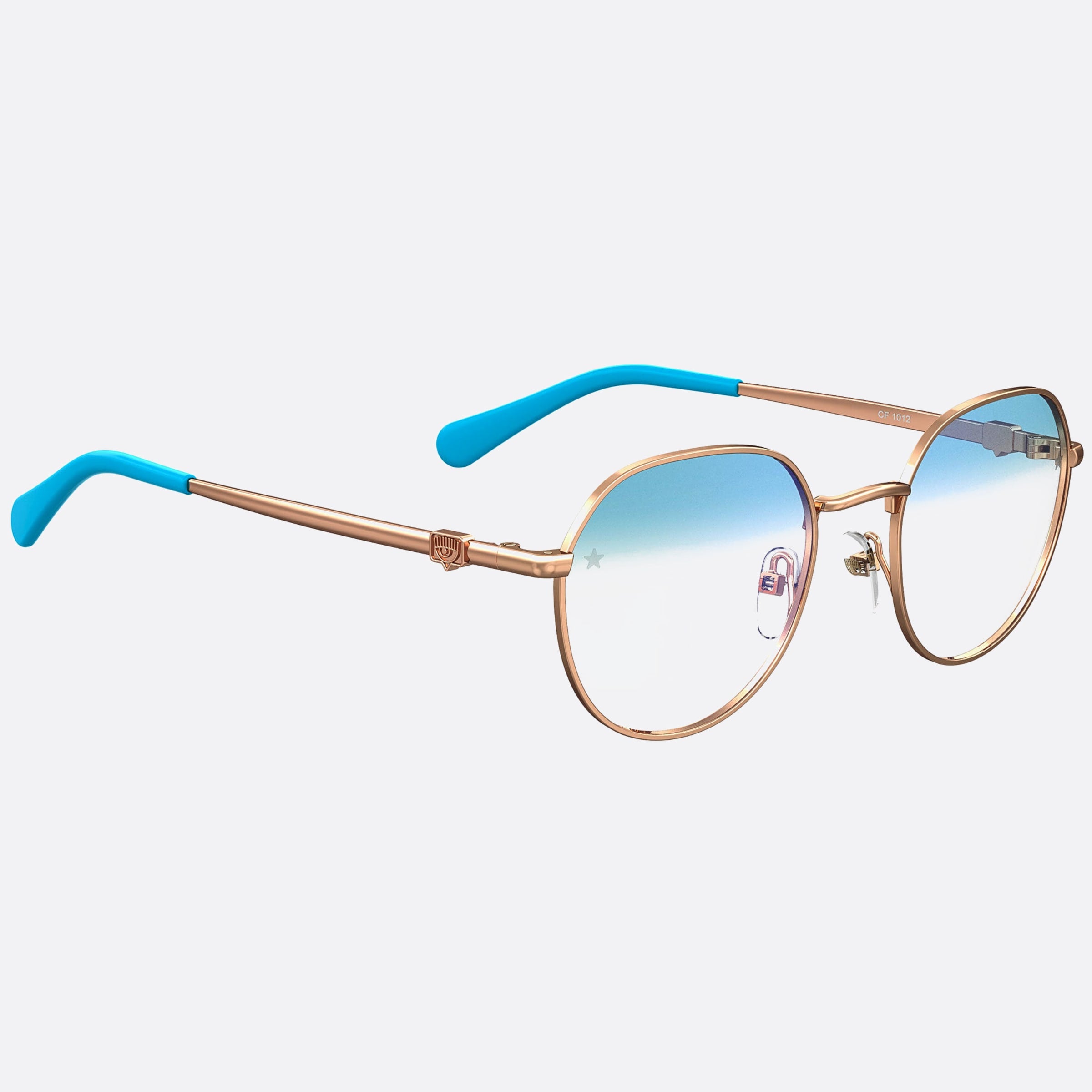 Chiara 50mm Ferragni Hot Gold Round Women Eyeglasses - Detail View