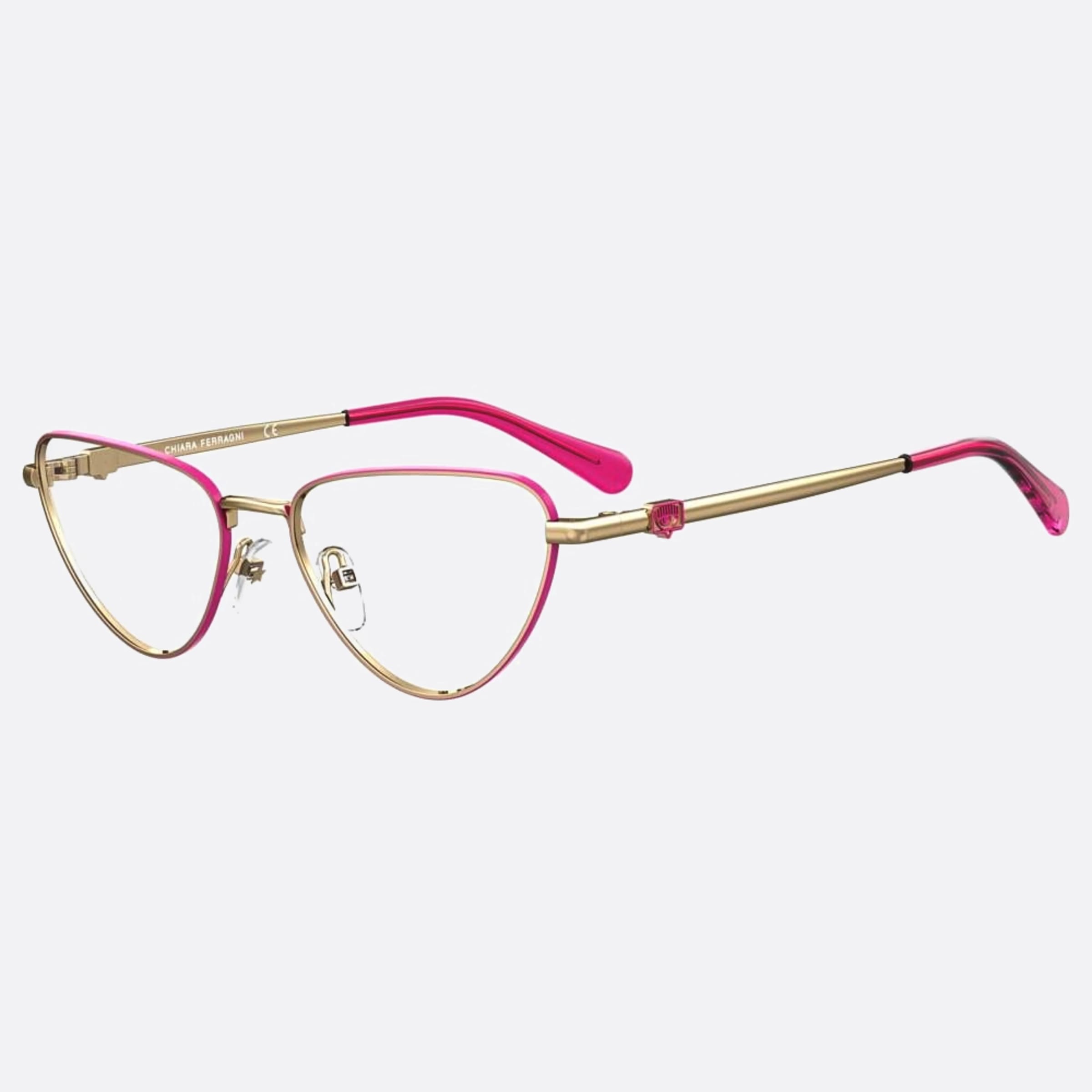 Chiara 53mm Ferragni Eyr Pink Cat Eye Women Eyeglasses - Side View