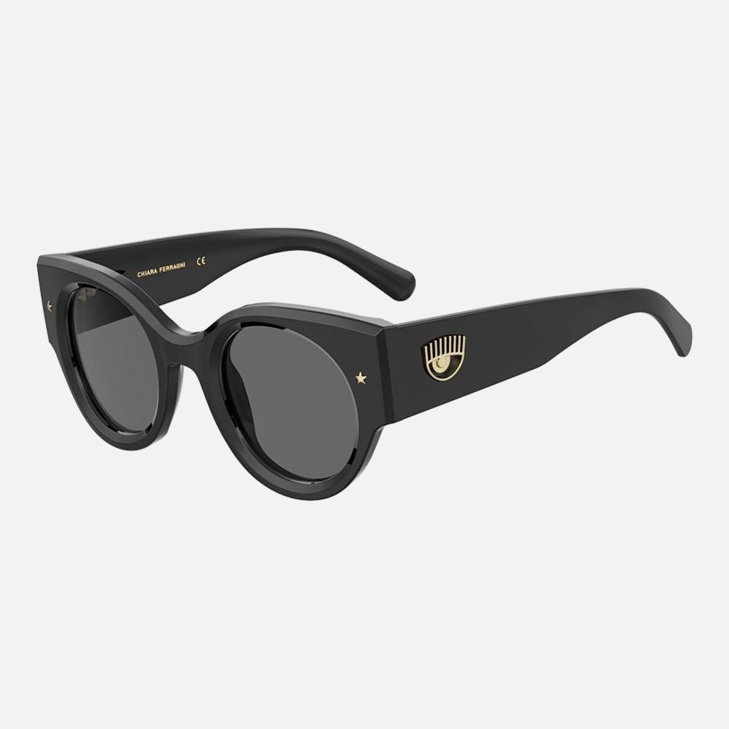 Chiara 47mm Ferragni Black Squared Women Sunglasses - Side View
