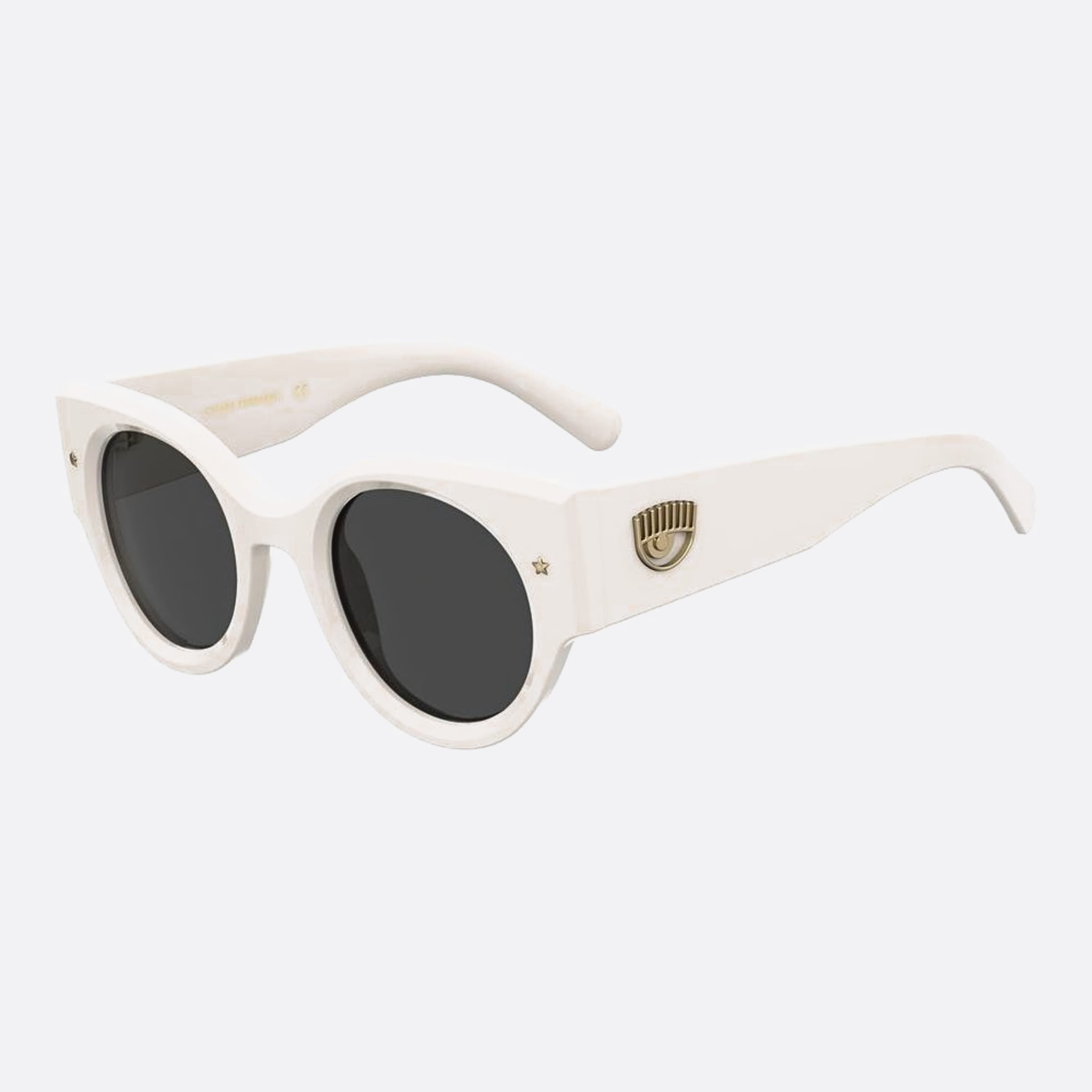 Chiara 47mm Ferragni Vk6 White Squared Women Sunglasses - Side View