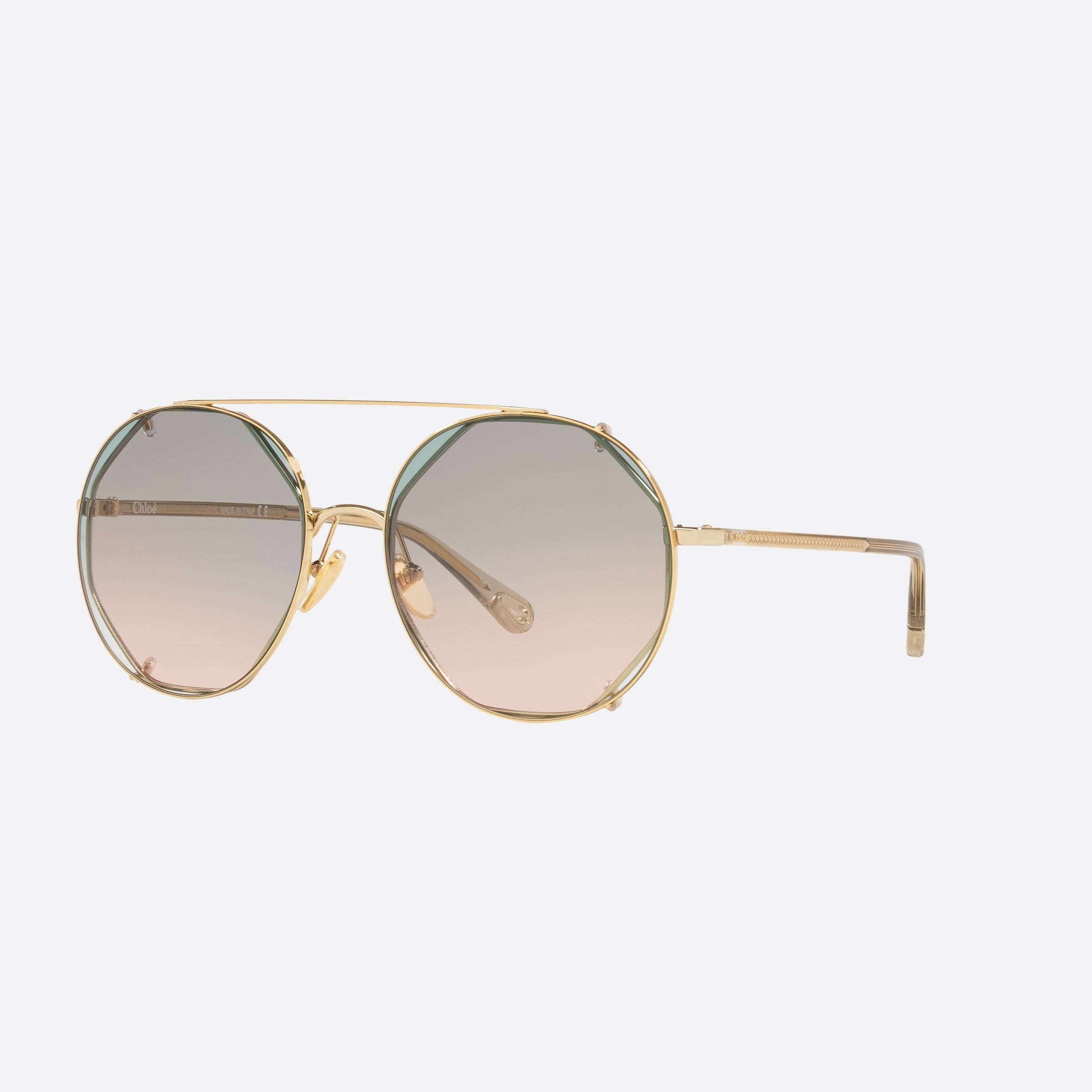Chlo 57mm Grey Round Women Sunglasses - Main View