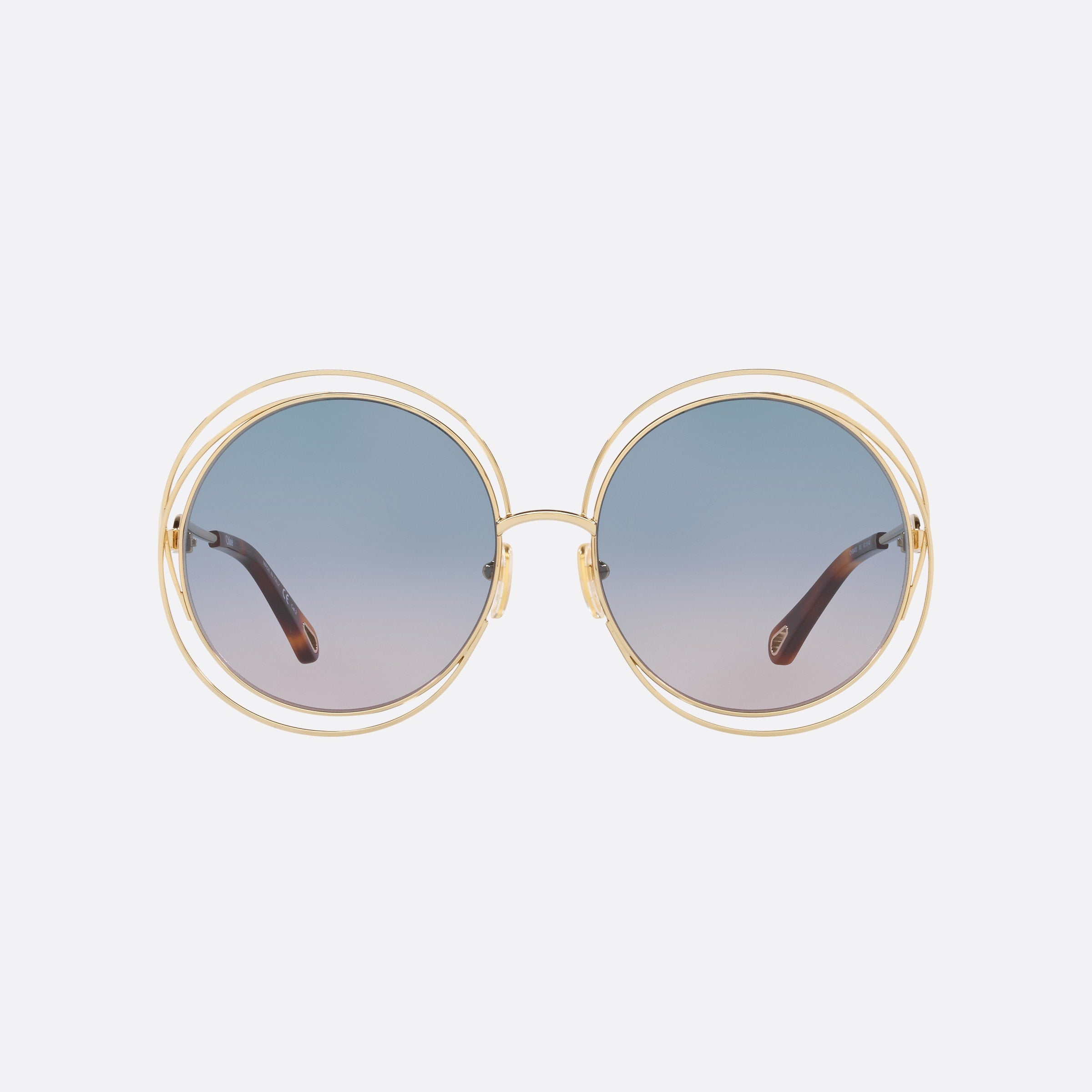 Chlo 62mm Gold Round Women Sunglasses - Side View