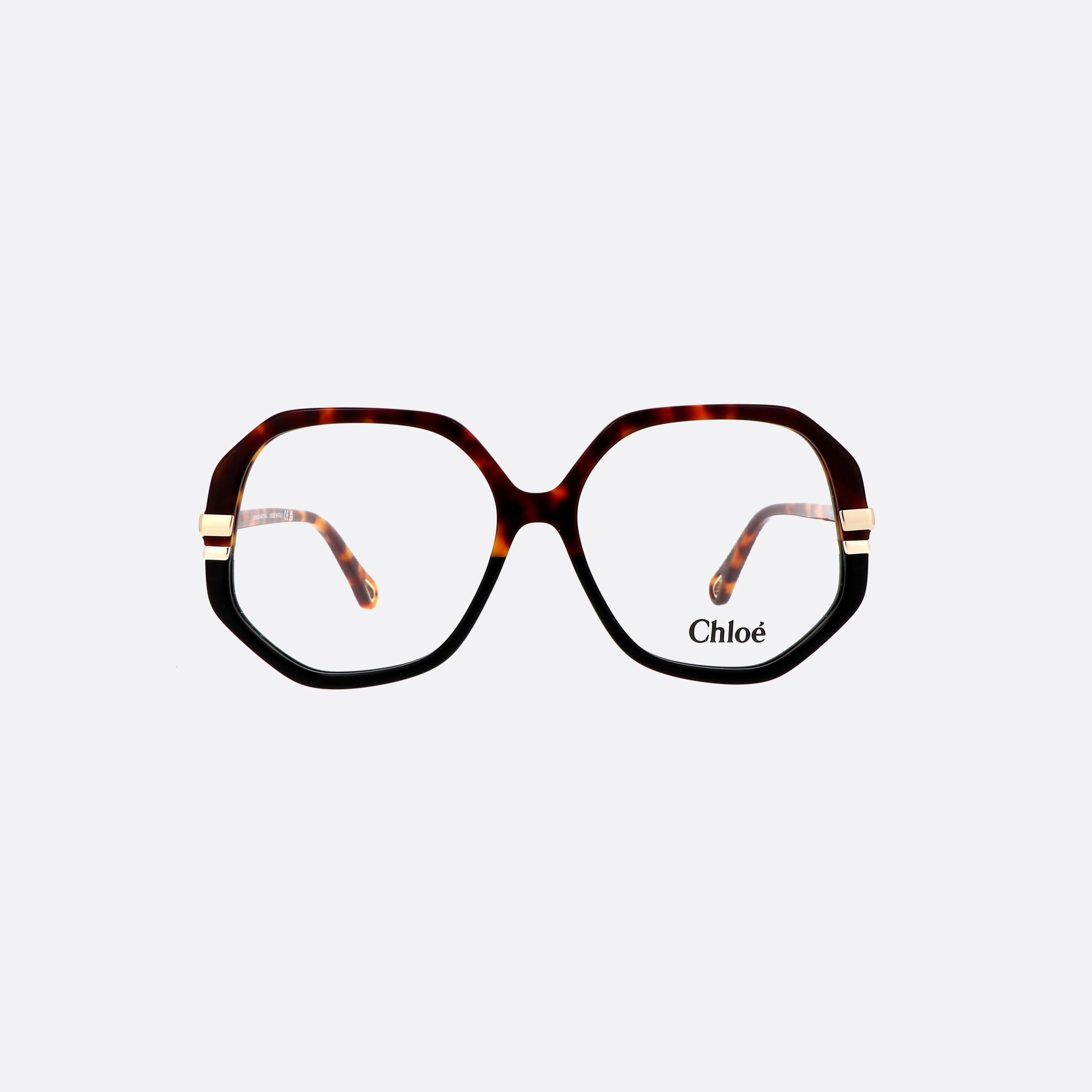 Chlo 56mm Black Hexagonal Women Eyeglasses - Side View