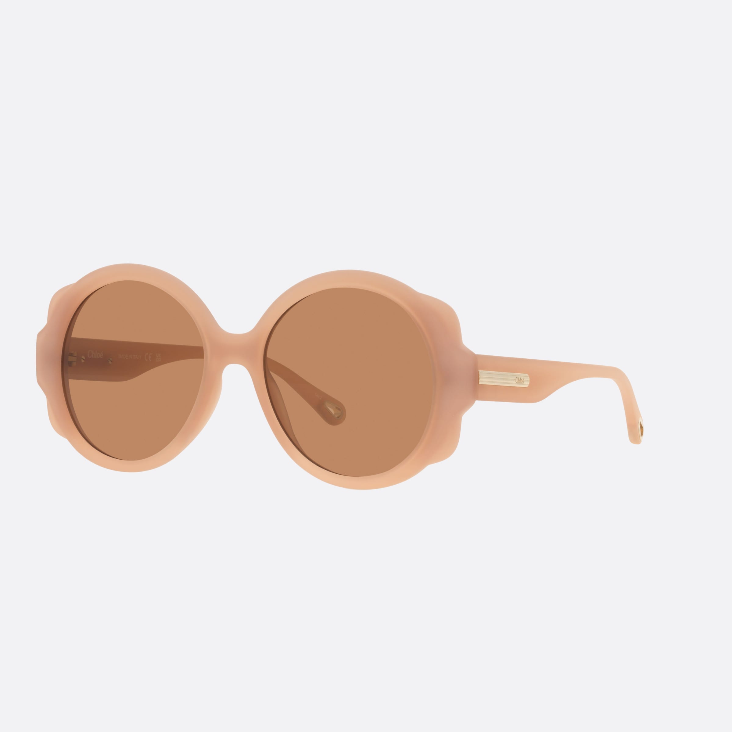 Chlo 55mm Beige Round Women Sunglasses - Main View