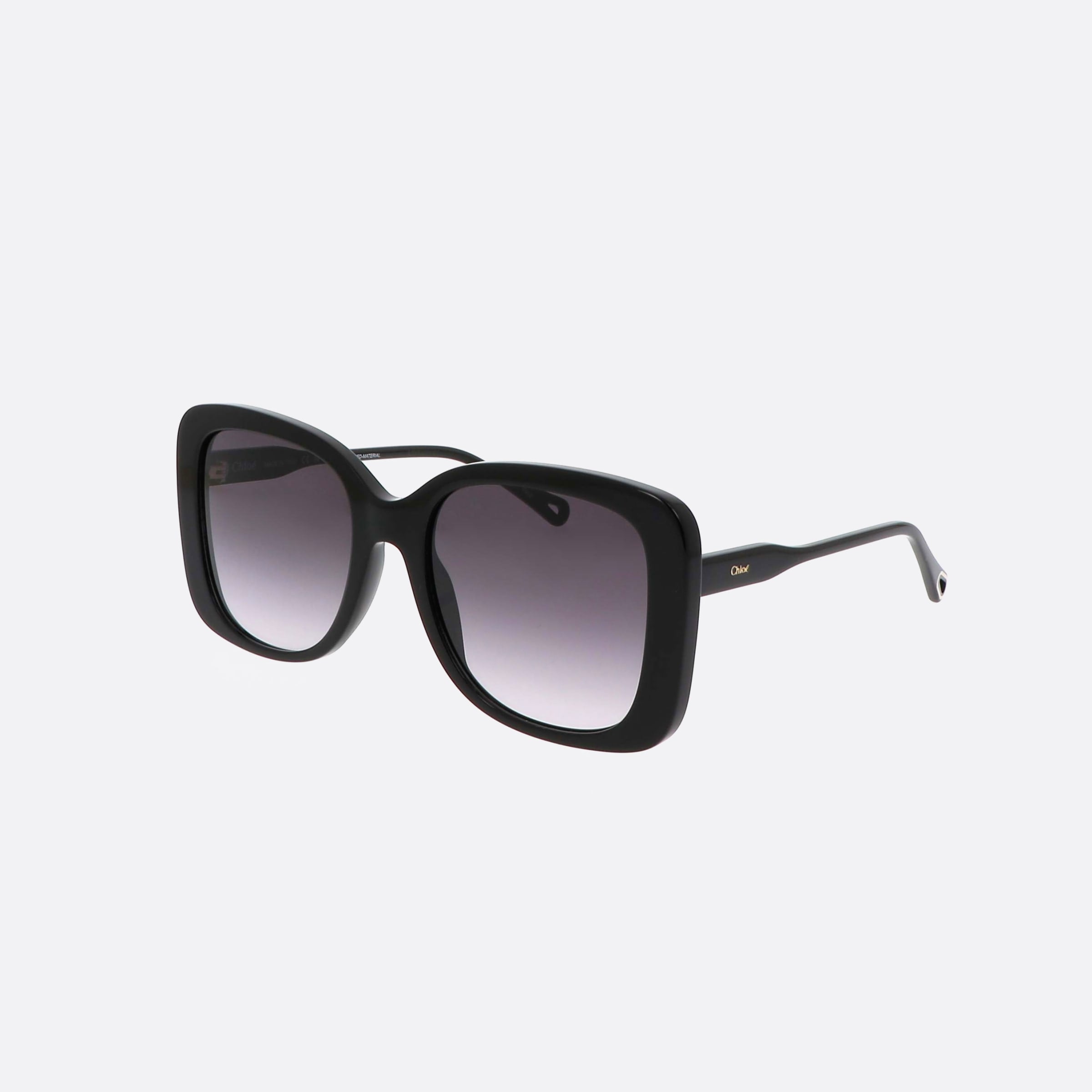 Chlo 55mm Black Square Unisex Sunglasses - Main View