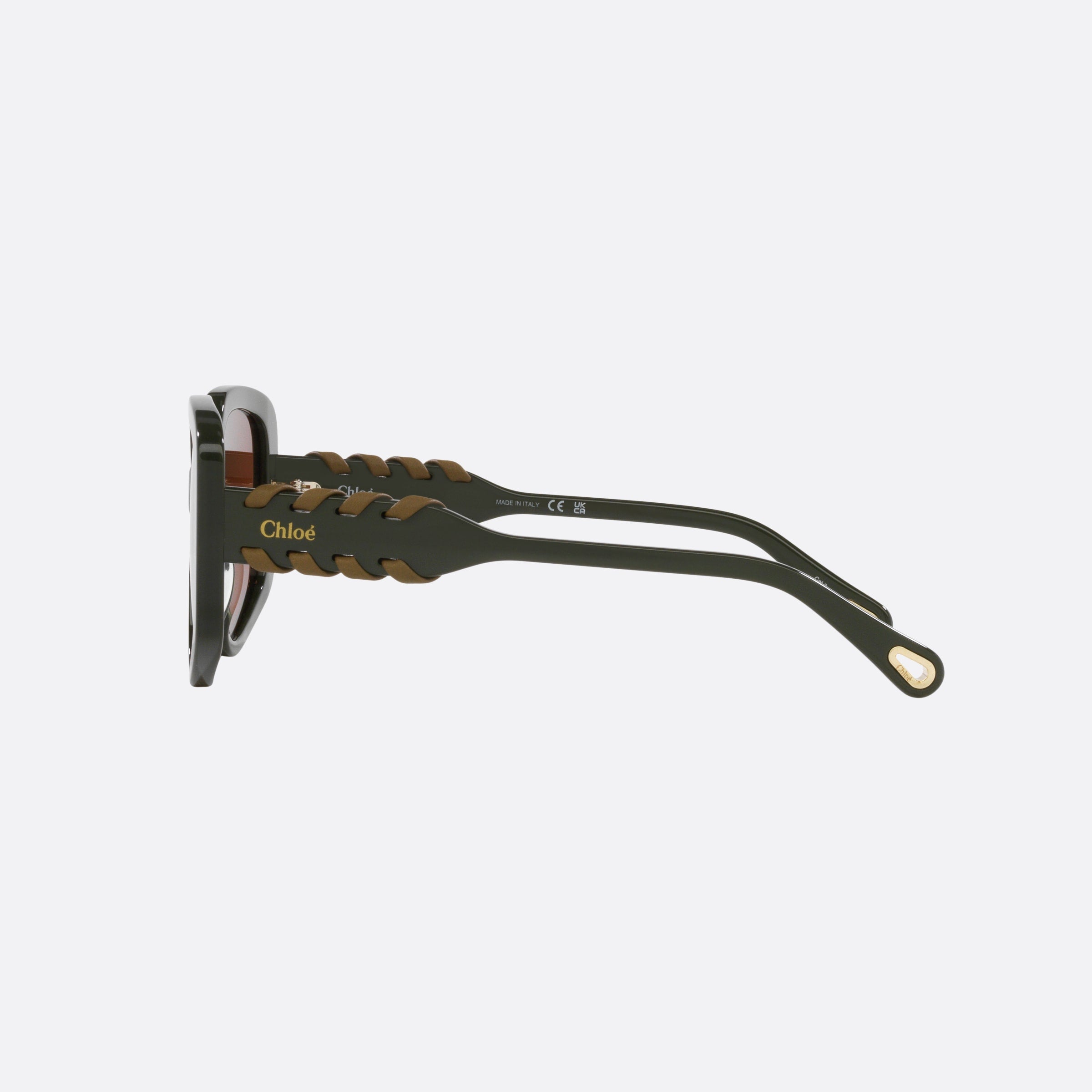 Chlo 58mm Green Square Women Sunglasses - Detail View