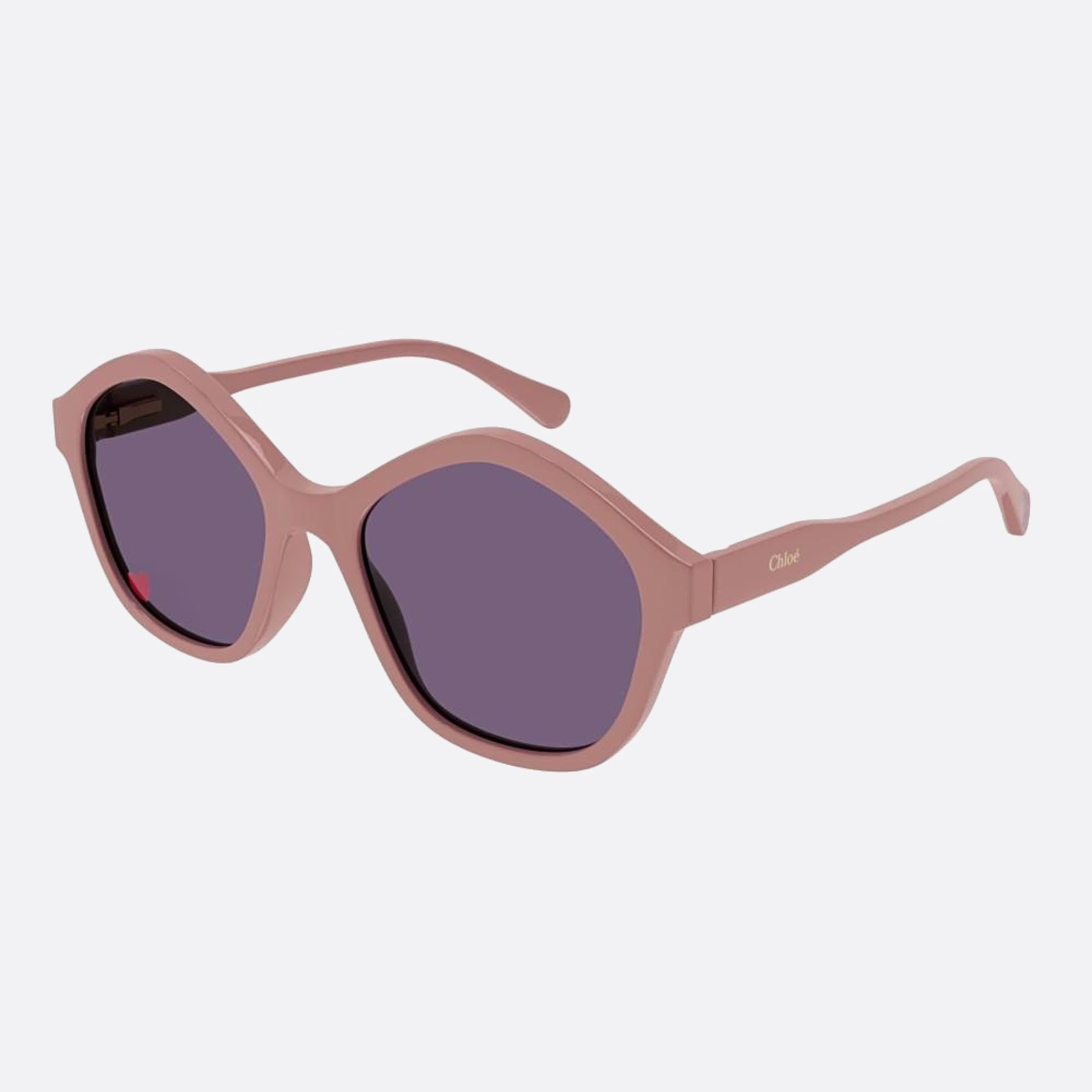 Chloe 49mm Pink Geometric Children Sunglasses - Side View