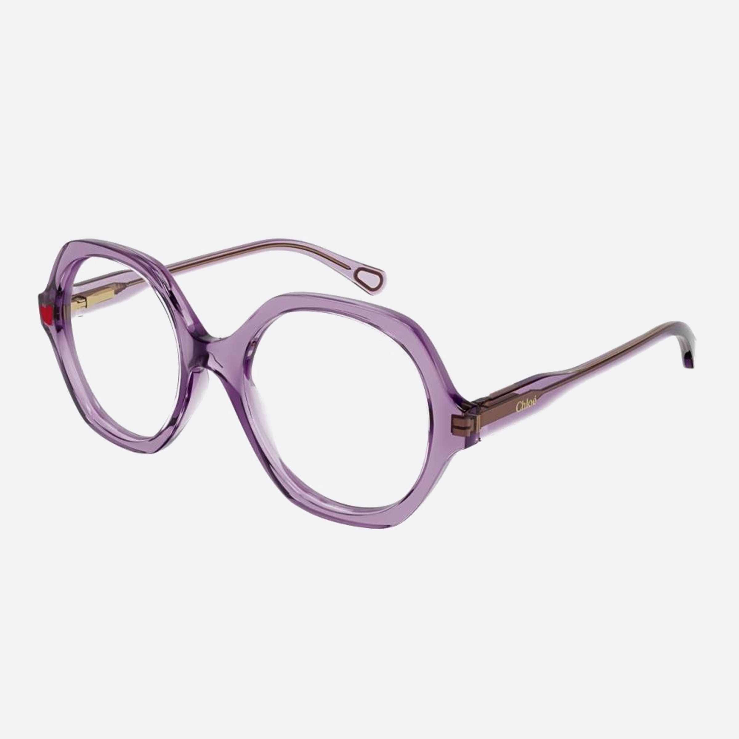 Chloe 48mm Violet Geometric Children Eyeglasses - Side View
