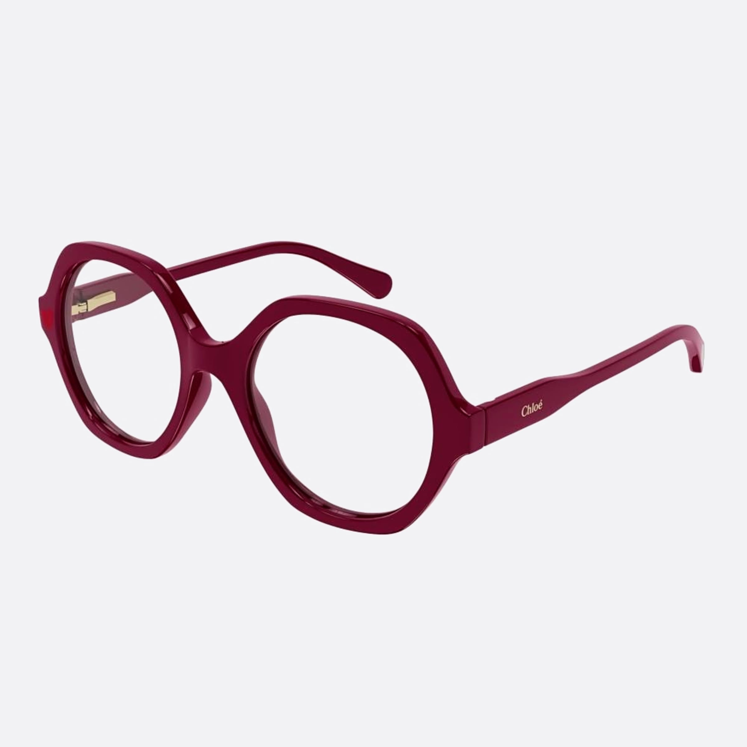 Chloe 48mm Red Geometric Children Eyeglasses - Side View