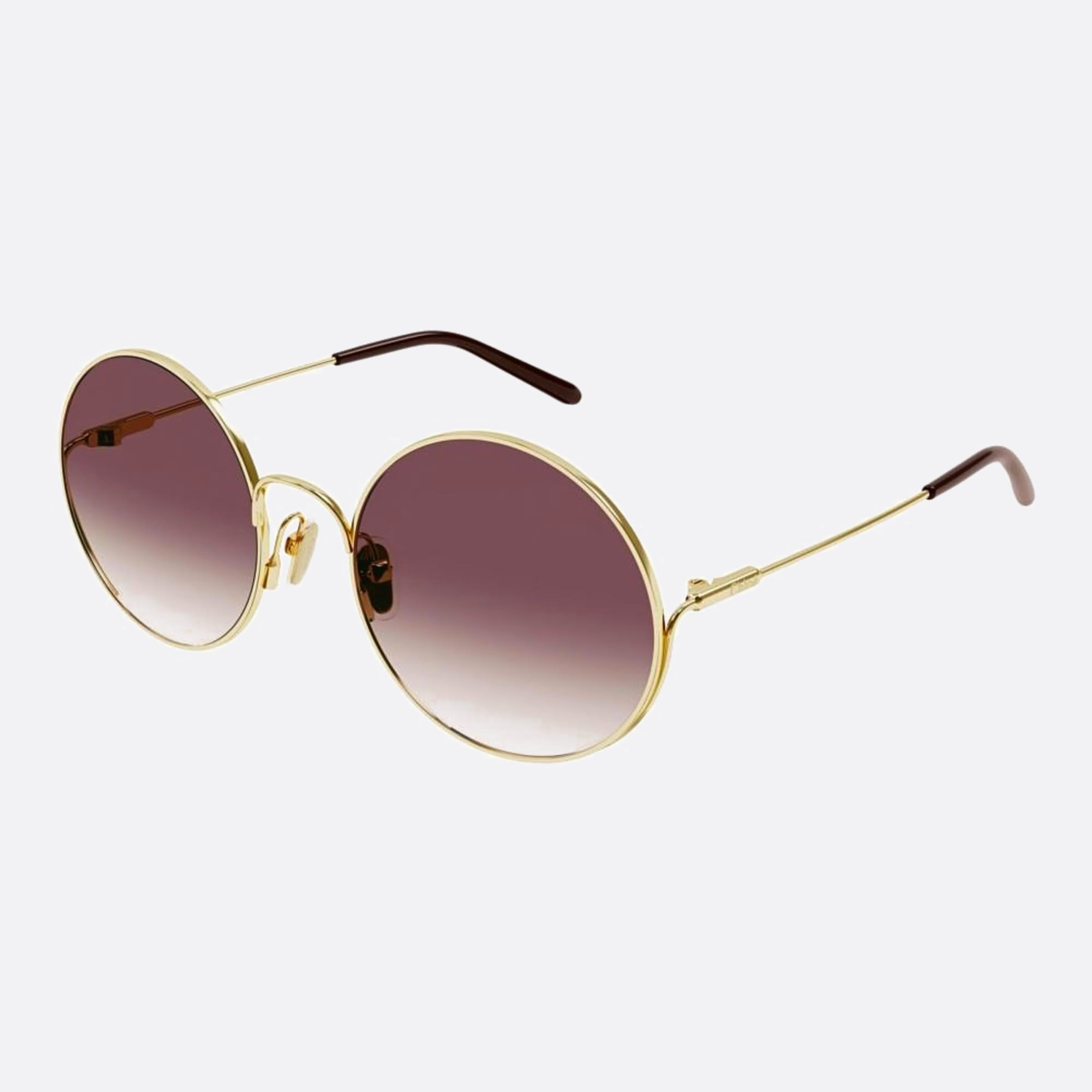Chloe 52mm Junior Gold Round Children Sunglasses - Side View