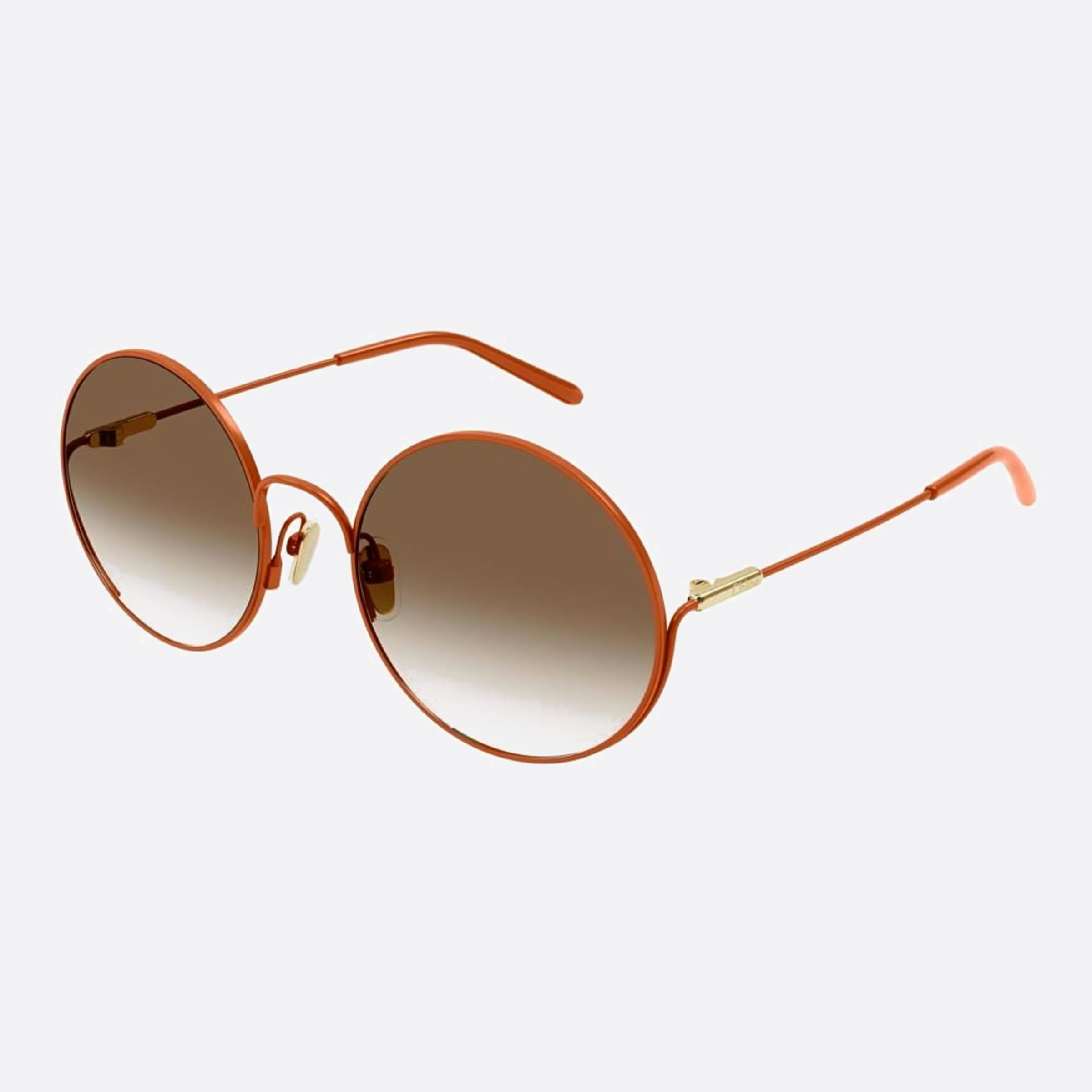 Chloe 52mm Junior Orange Round Children Sunglasses - Side View