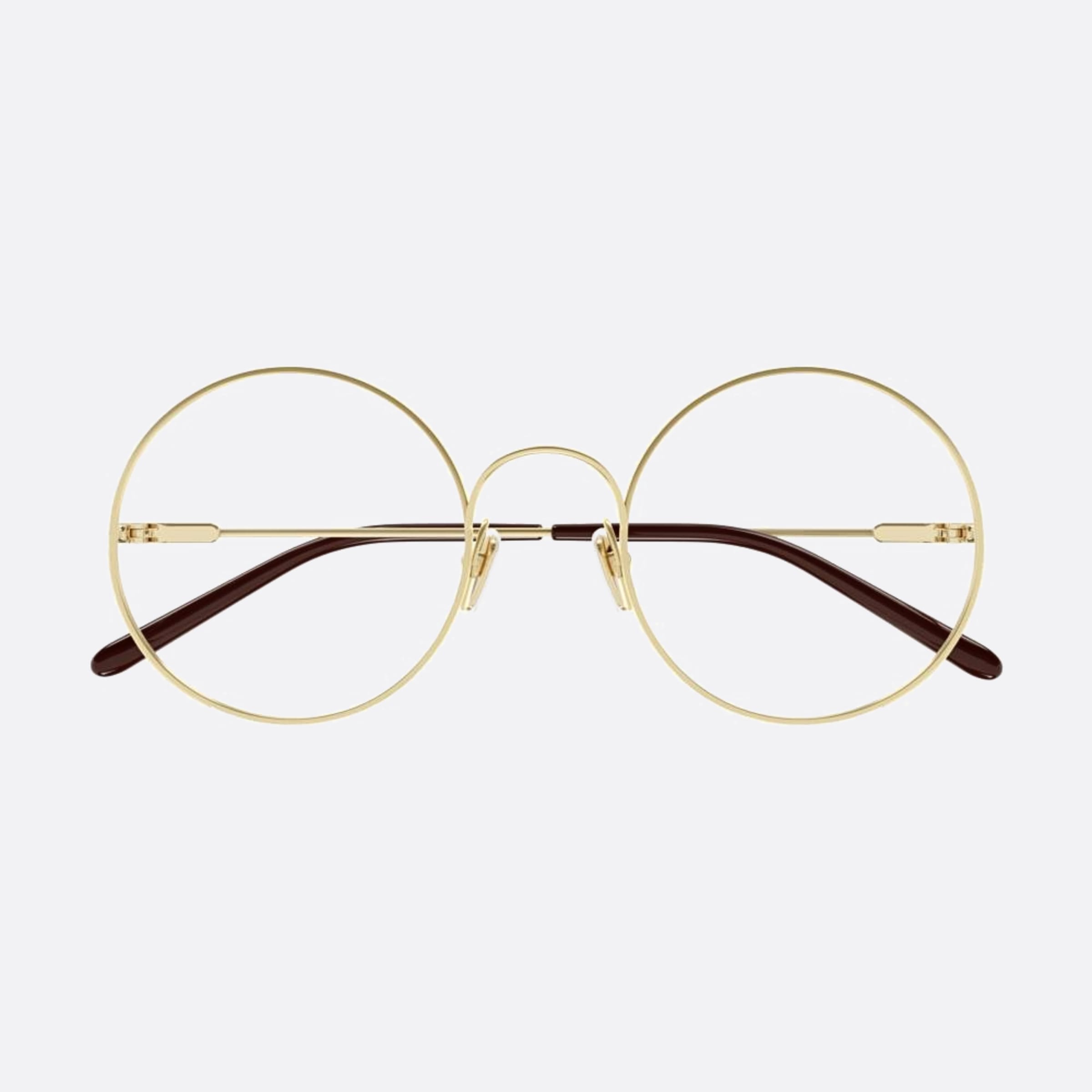 Chloe 50mm Gold Round Unisex Eyeglasses - Main View