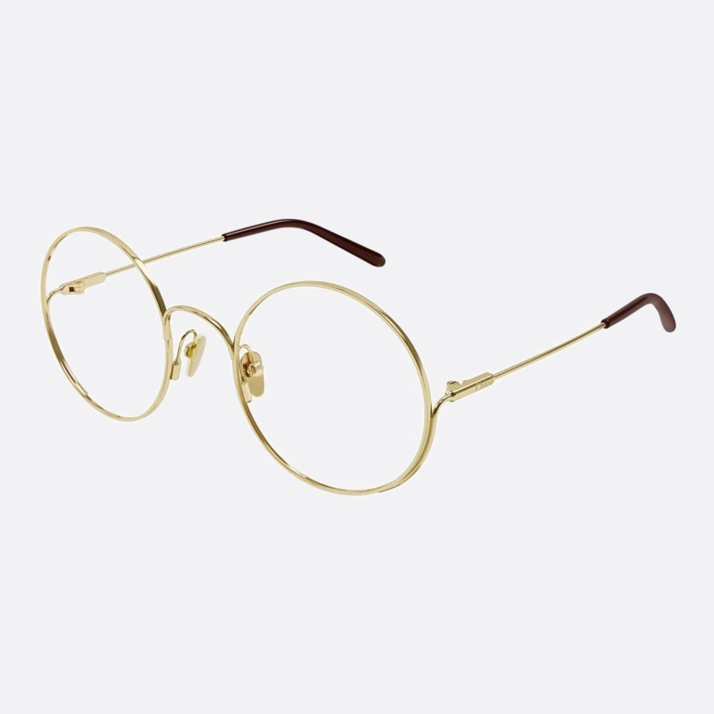 Chloe 50mm Gold Round Unisex Eyeglasses - Side View