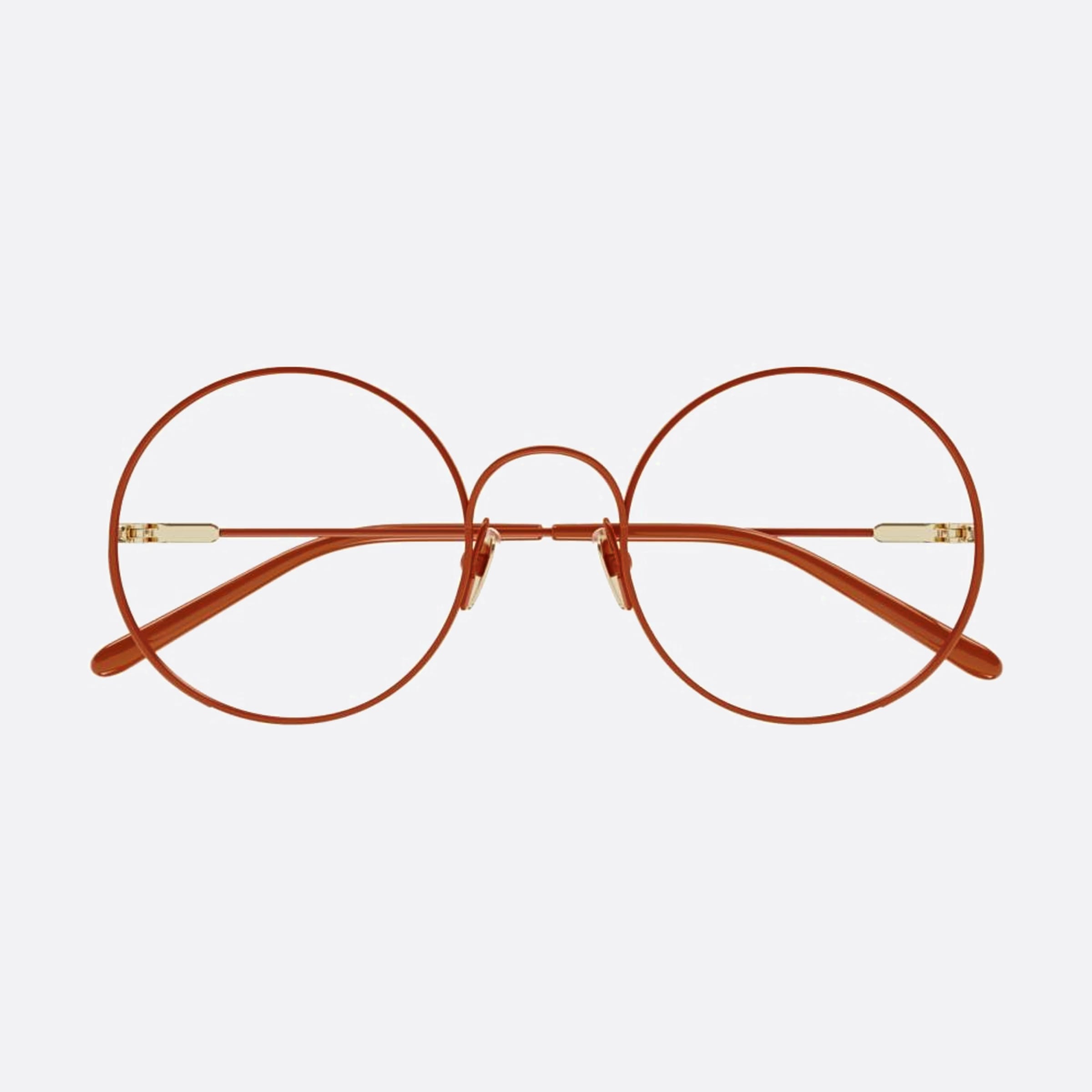Chloe 50mm Orange Round Unisex Eyeglasses - Main View