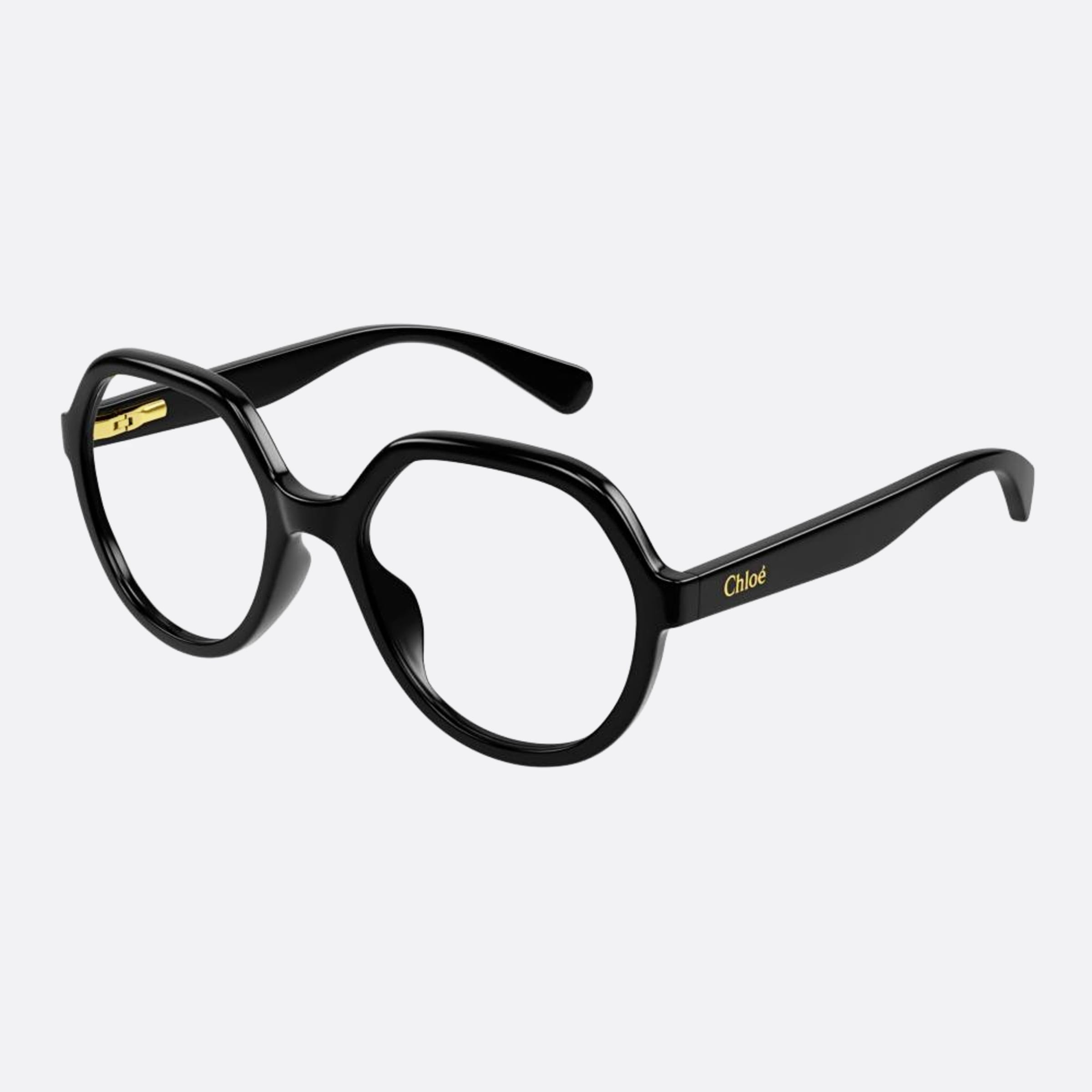 Chloe 48mm Junior Black Round Children Eyeglasses - Side View