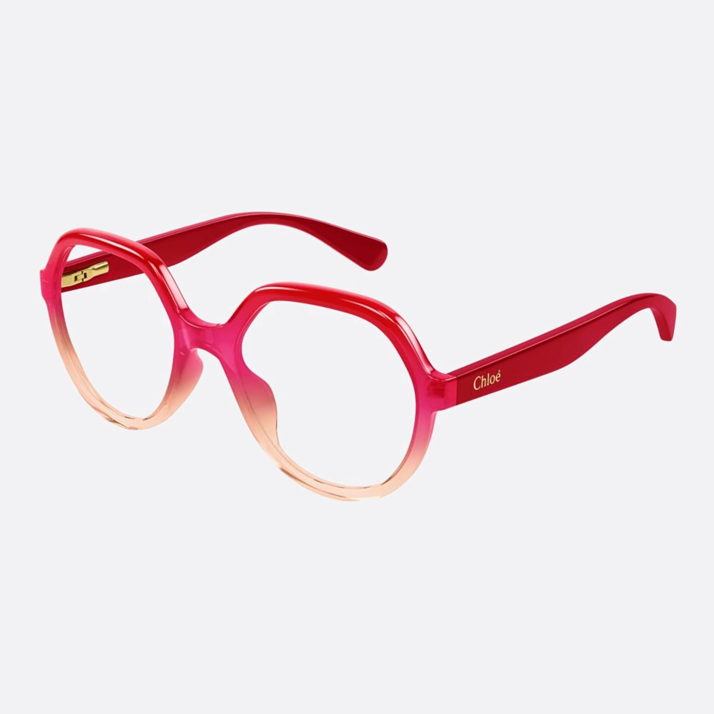 Chloe 48mm Junior Pink Round Children Eyeglasses - Side View