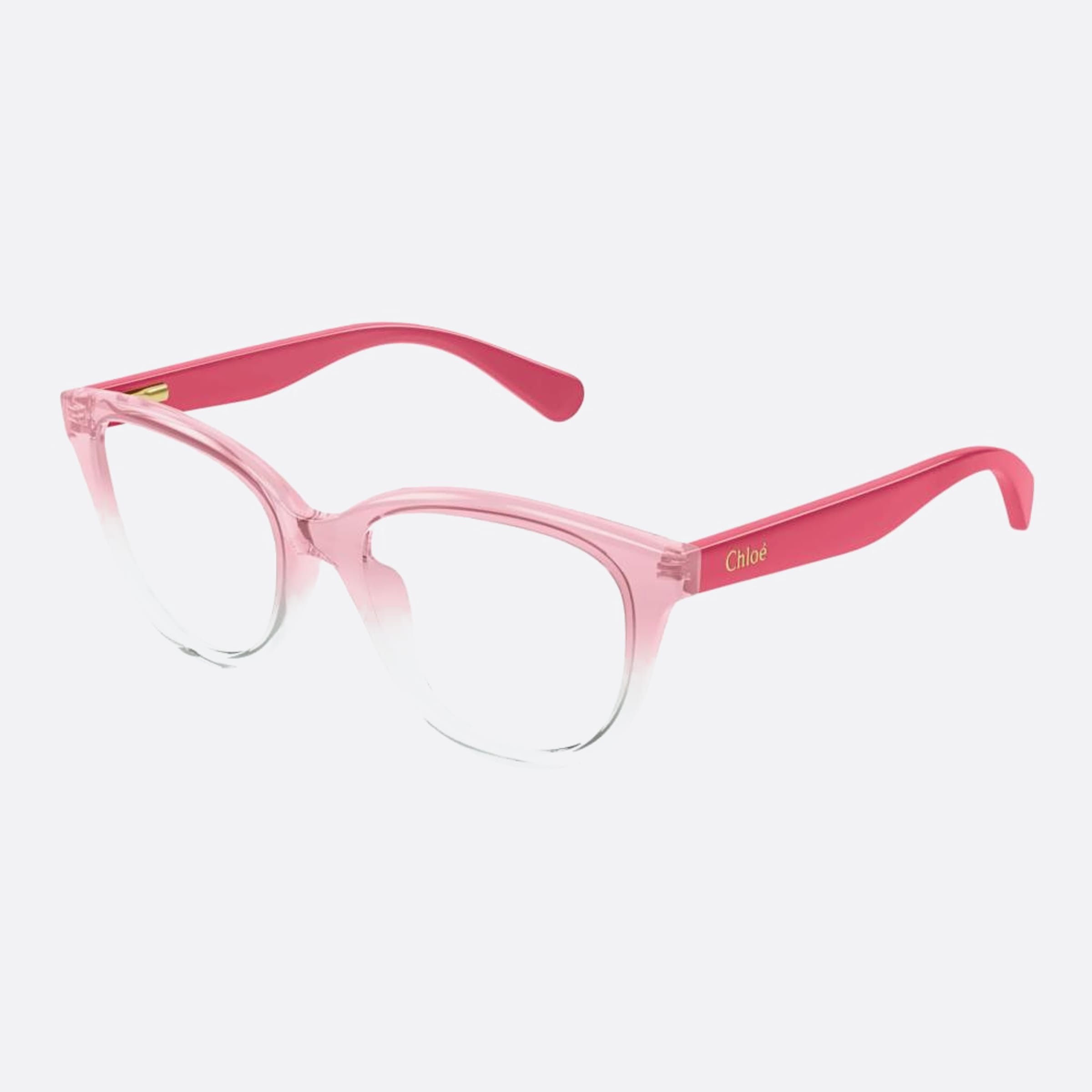 Chloe 47mm Junior Pink Round Children Eyeglasses - Side View