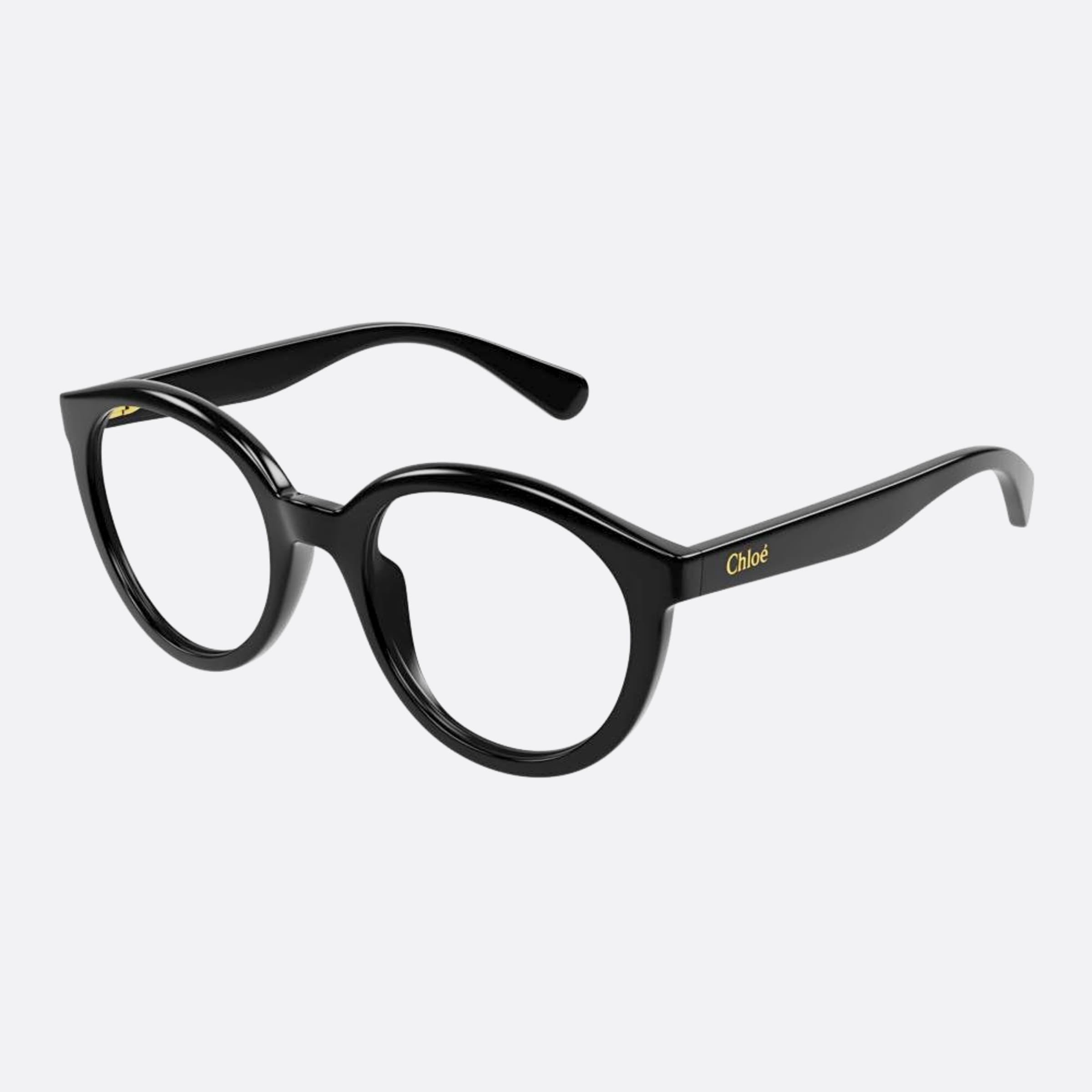 Chloe 47mm Junior Black Round Children Eyeglasses - Side View