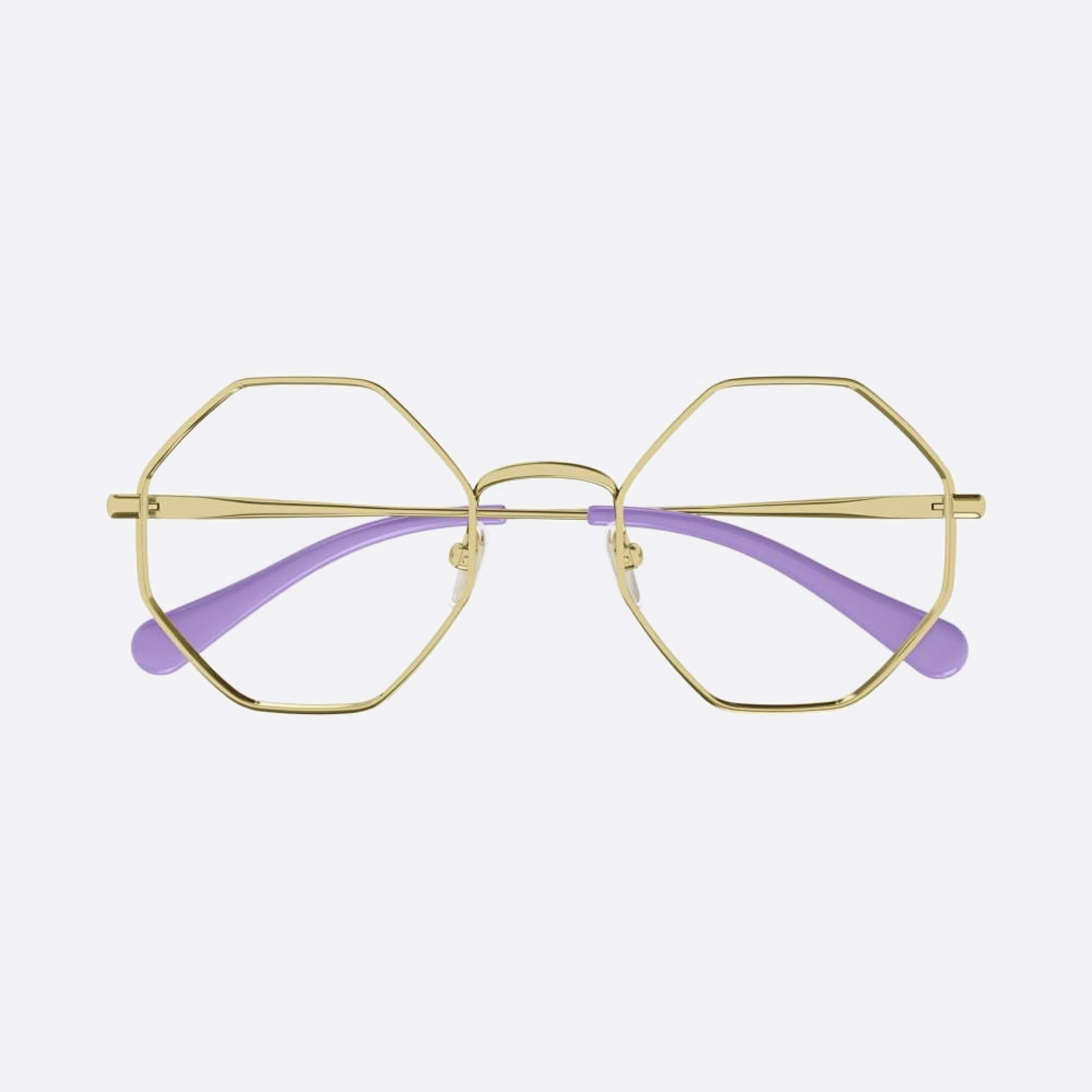 Chloe 47mm Junior Gold Geometric Children Eyeglasses - Main View
