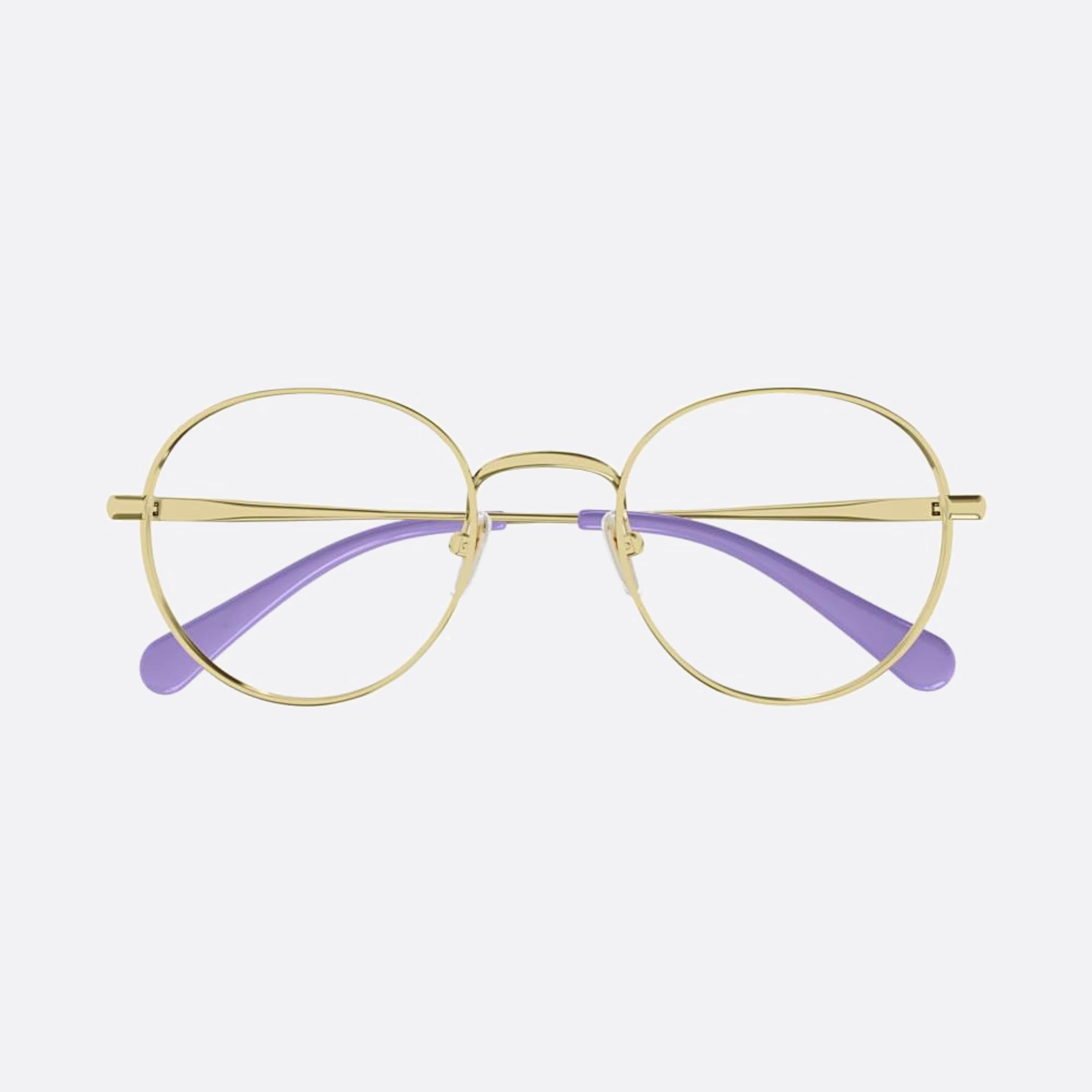 Chloe 47mm Junior Gold Round Children Eyeglasses - Main View