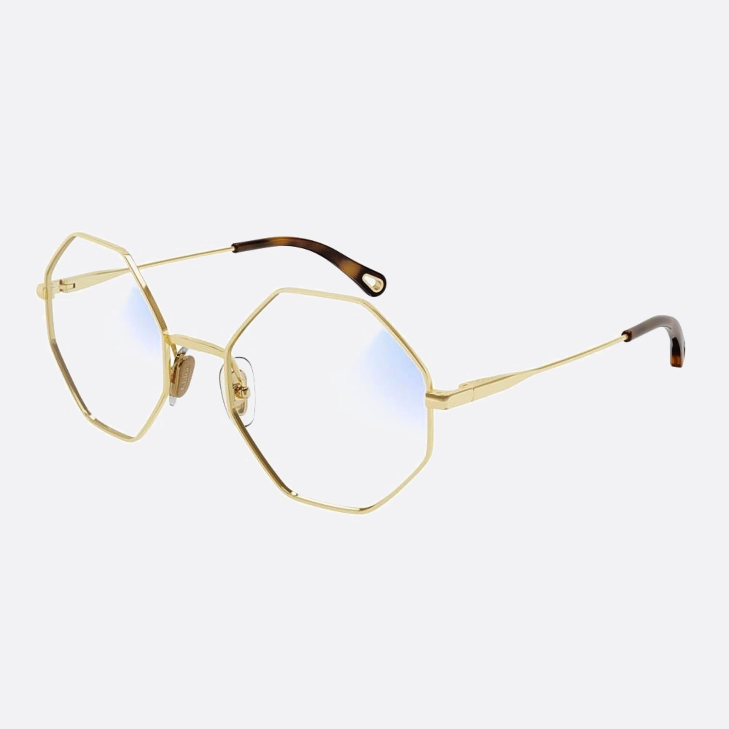 Chloe 53mm Gold Squared Photochromic Women Sunglasses - Side View