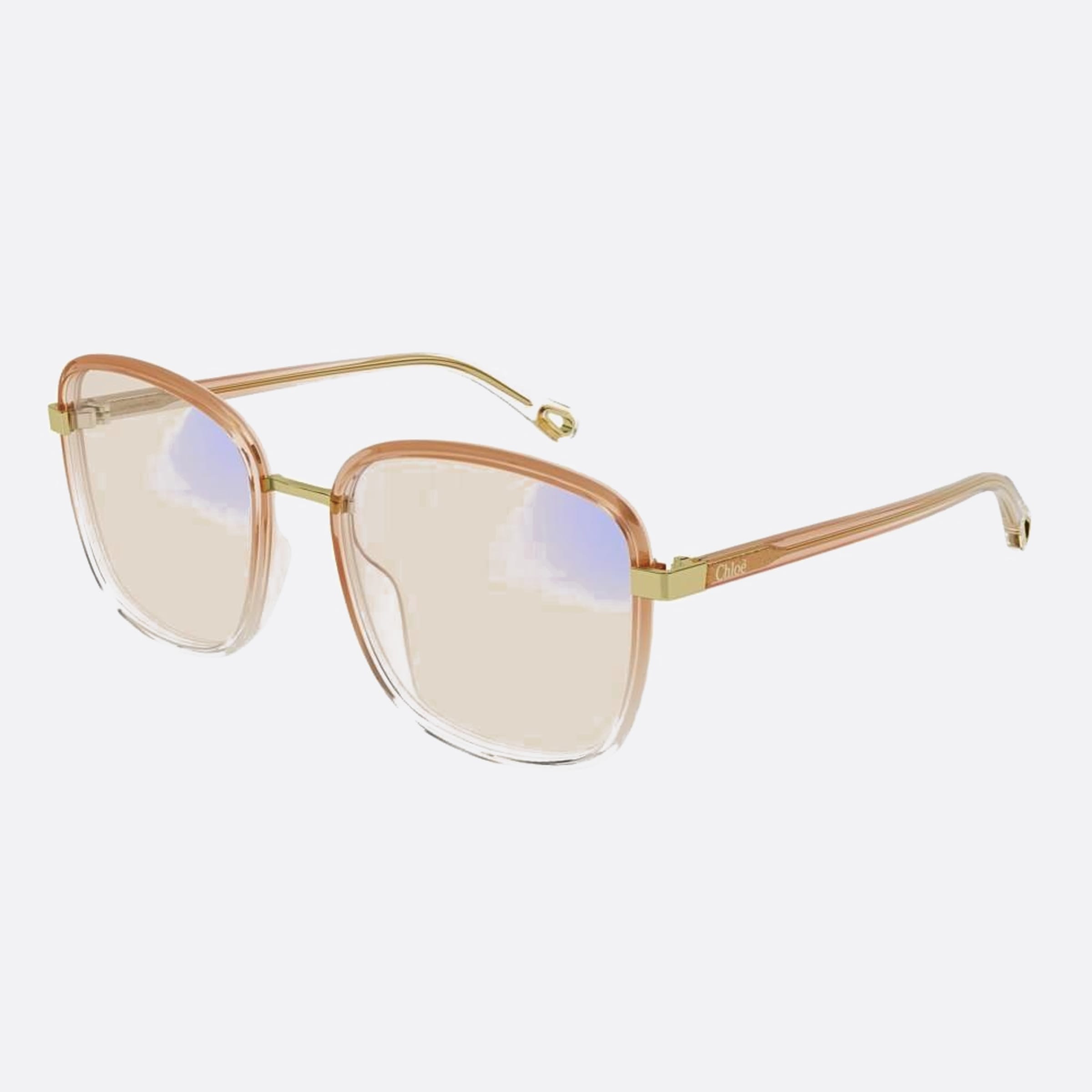 Chloe 53mm Orange Visor Photochromic Women Sunglasses - Side View