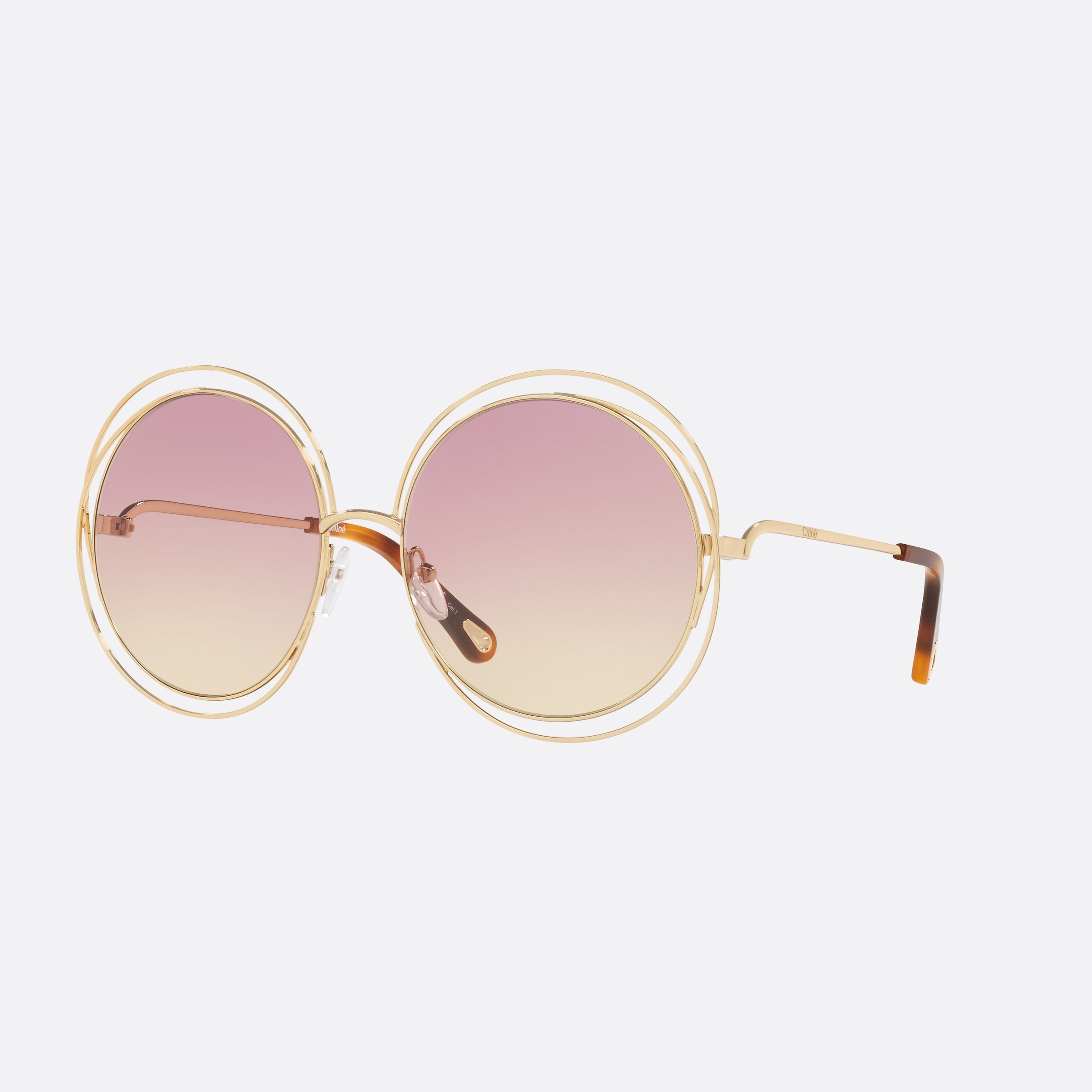 Chloe 62mm Black Round Women Sunglasses - Main View