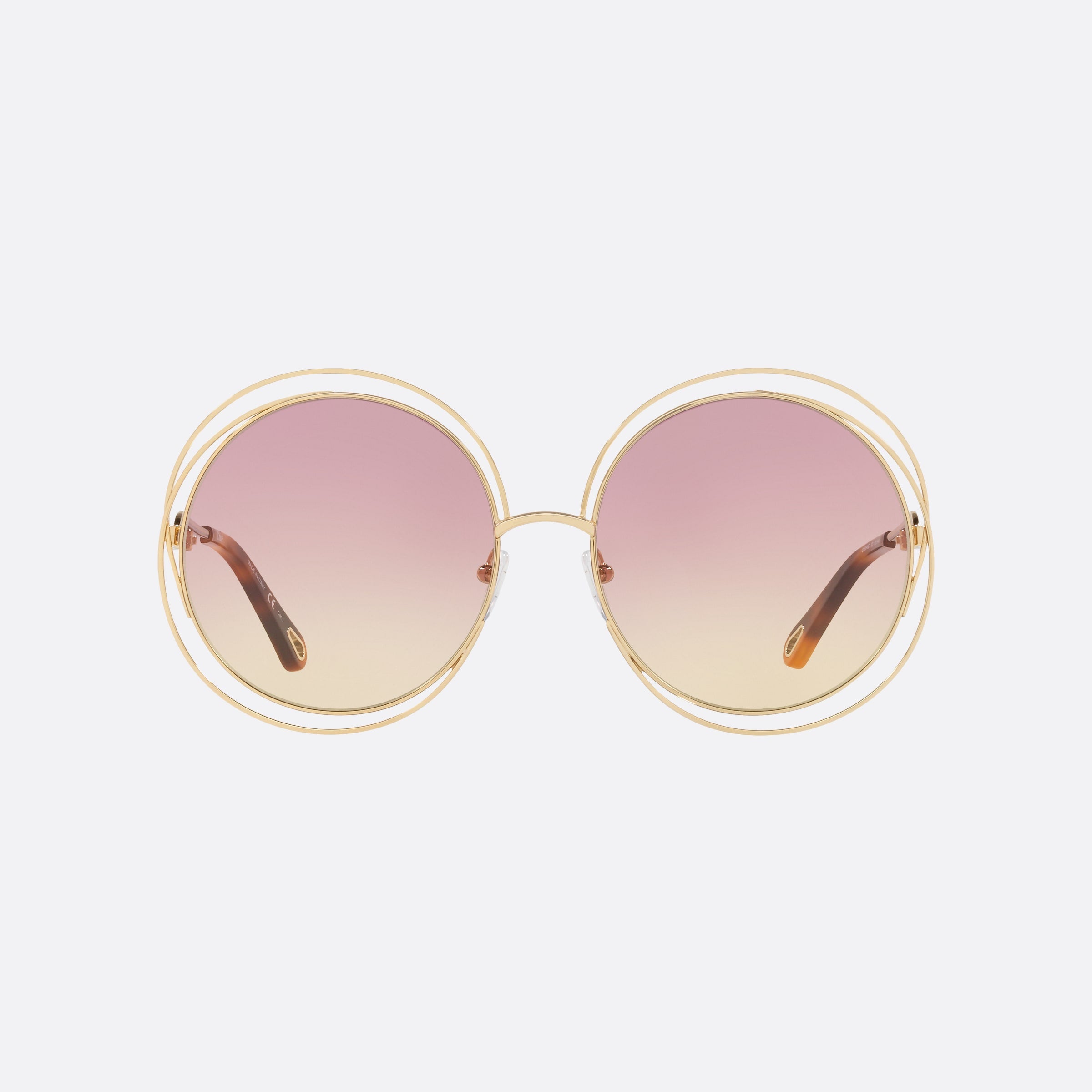 Chloe 62mm Black Round Women Sunglasses - Side View