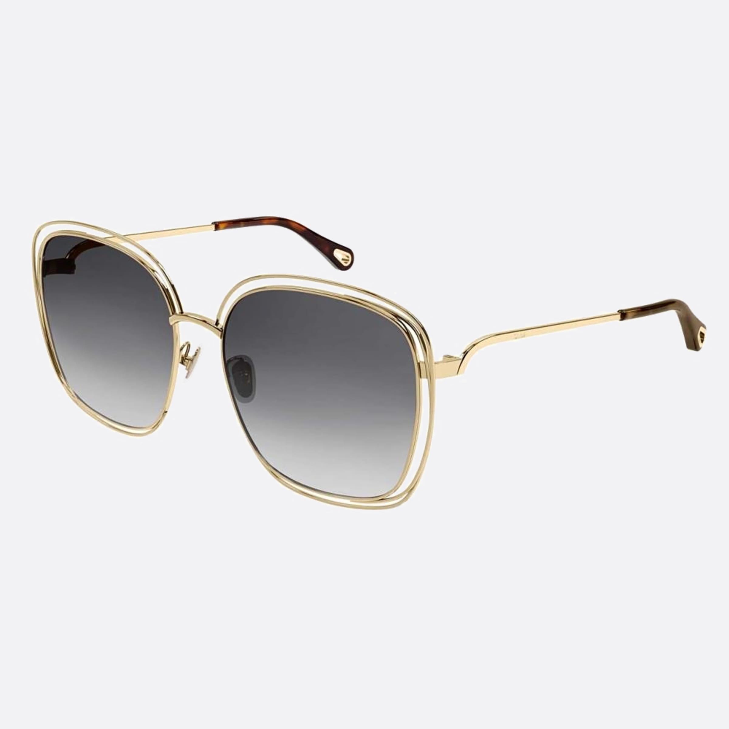 Chloe 58mm Ch0077sk Bgt Gold Geometric Women Sunglasses - Side View