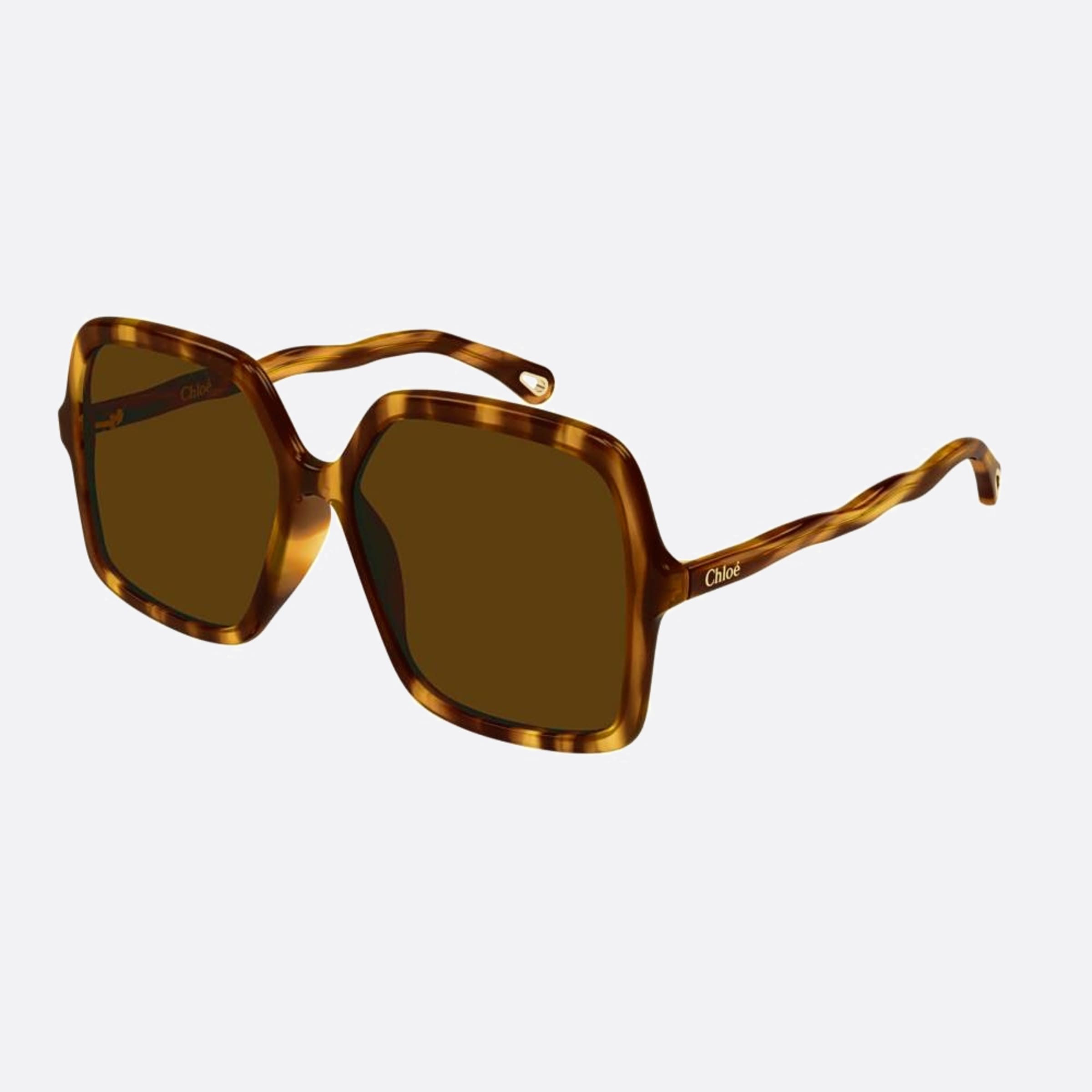 Chloe 58mm Havana Oversize Women Sunglasses - Side View