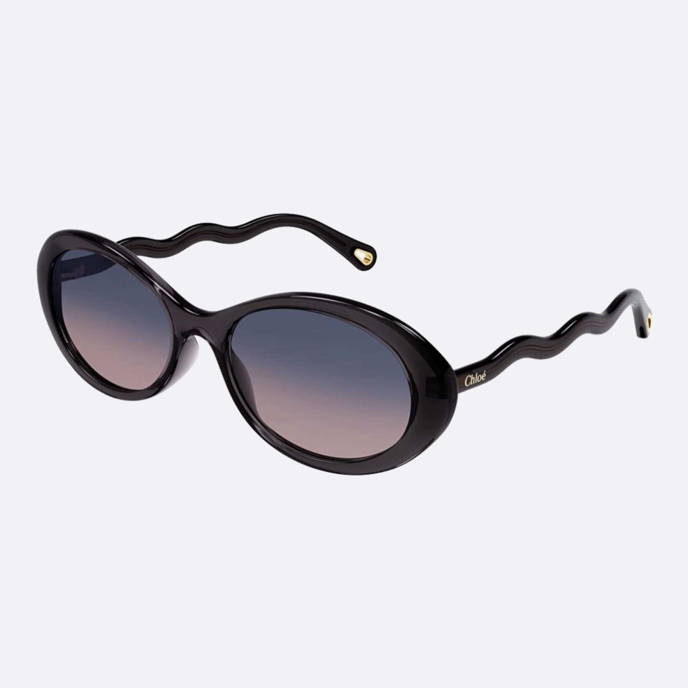 Chloe 56mm Grey Geometric Women Sunglasses - Side View