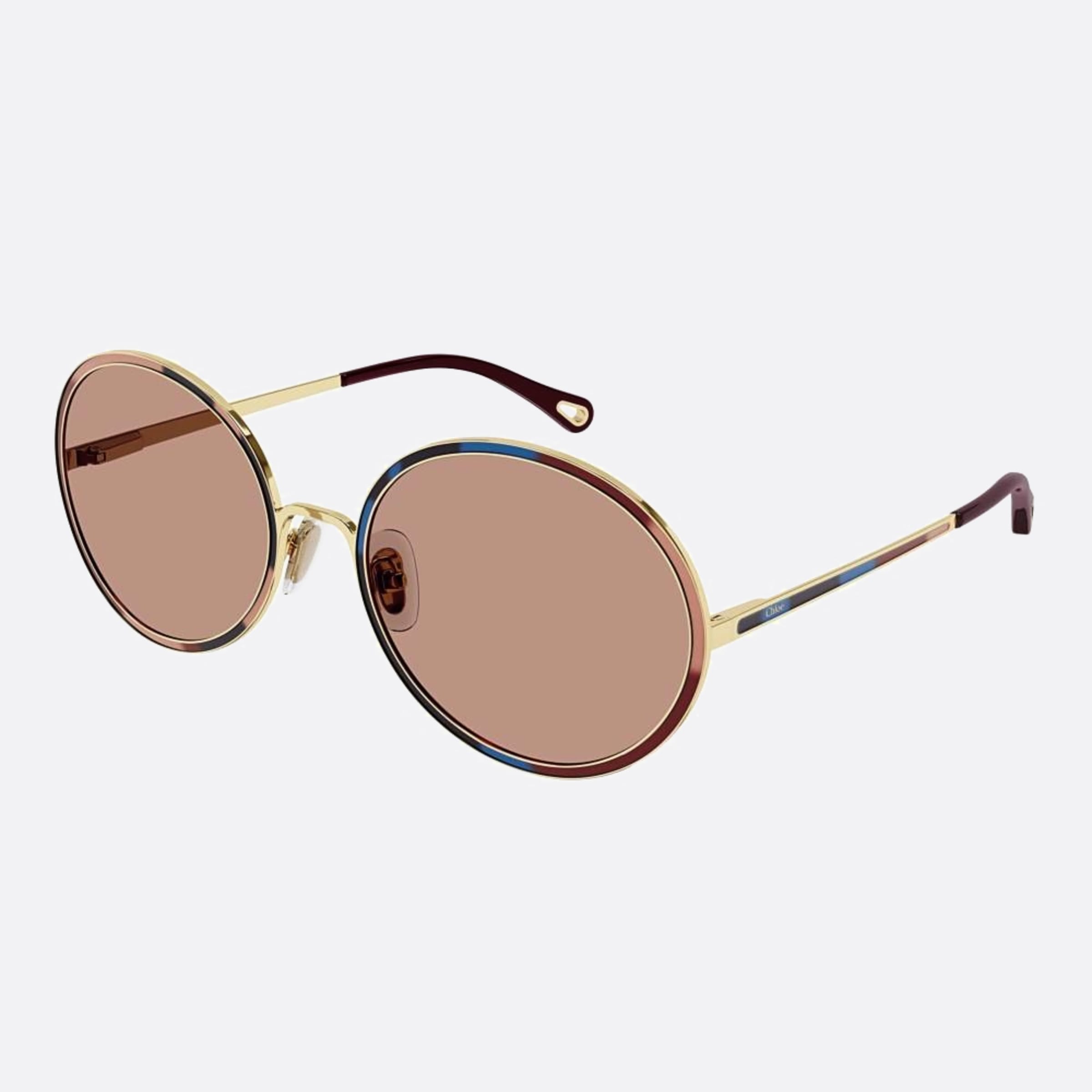 Chloe 60mm Gold Geometric Women Sunglasses - Side View
