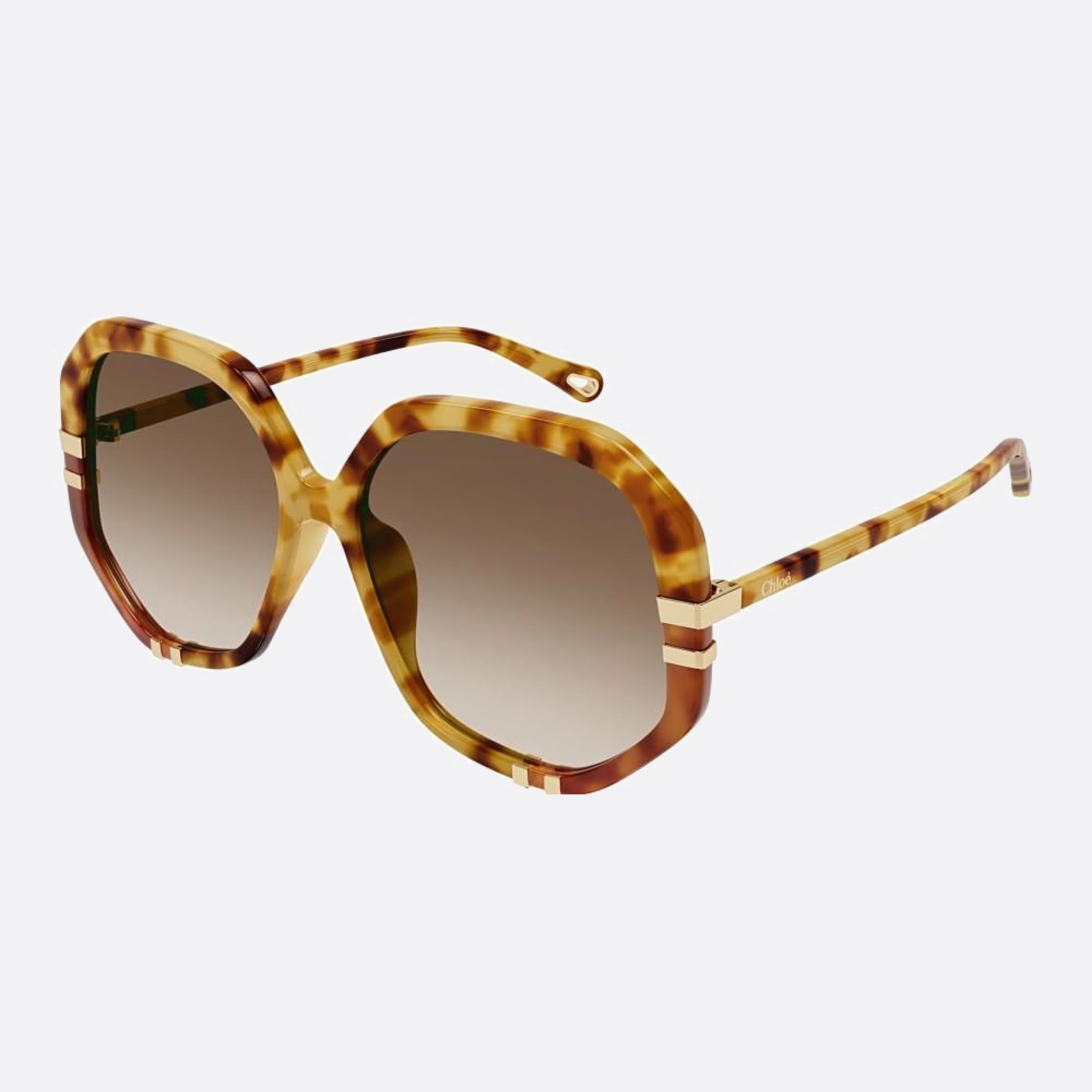 Chloe 58mm Havana Oversize Women Sunglasses - Side View