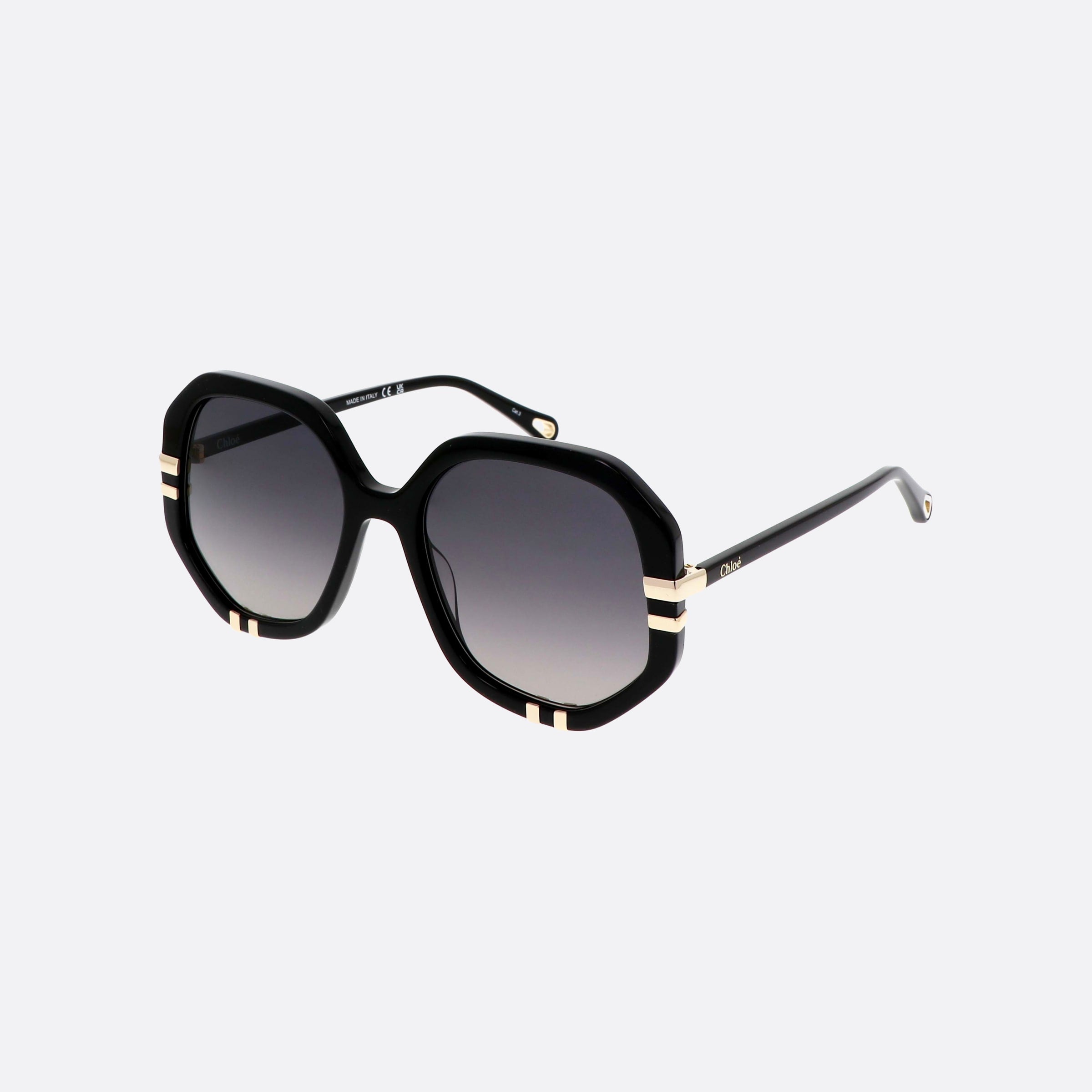 Chloe 55mm Black Oversize Women Sunglasses - Main View