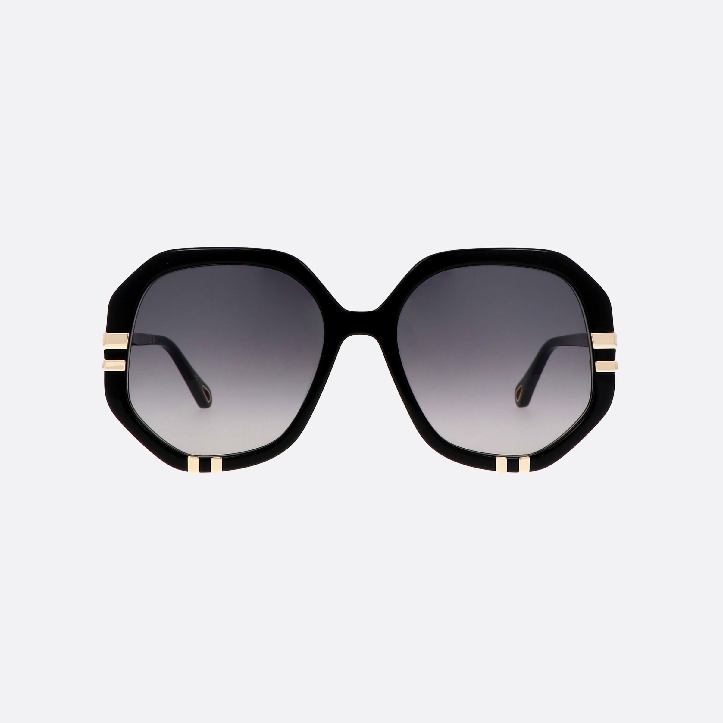Chloe 55mm Black Oversize Women Sunglasses - Side View