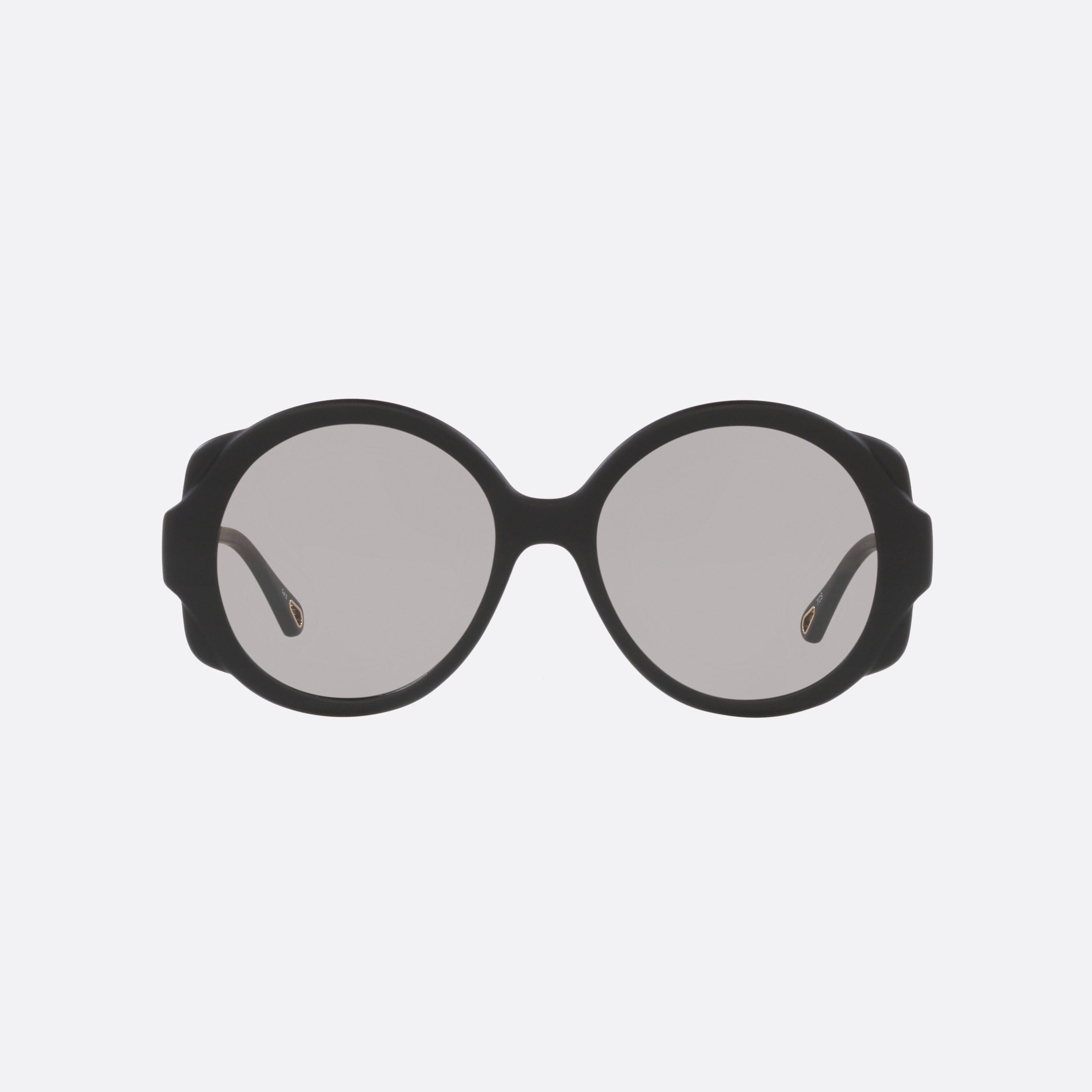 Chloe 55mm Black Round Women Sunglasses - Side View