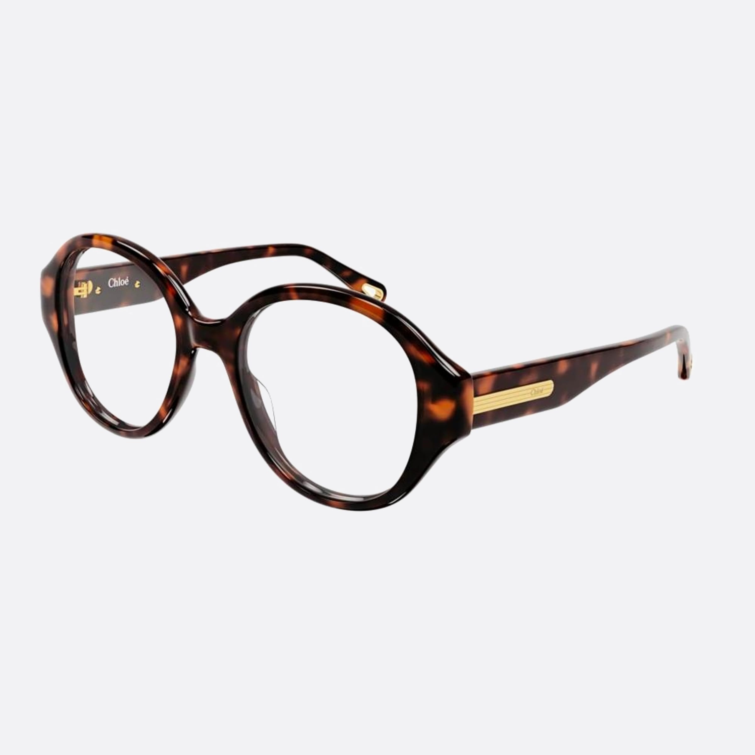 Chloe 50mm Havana Round Women Eyeglasses - Side View