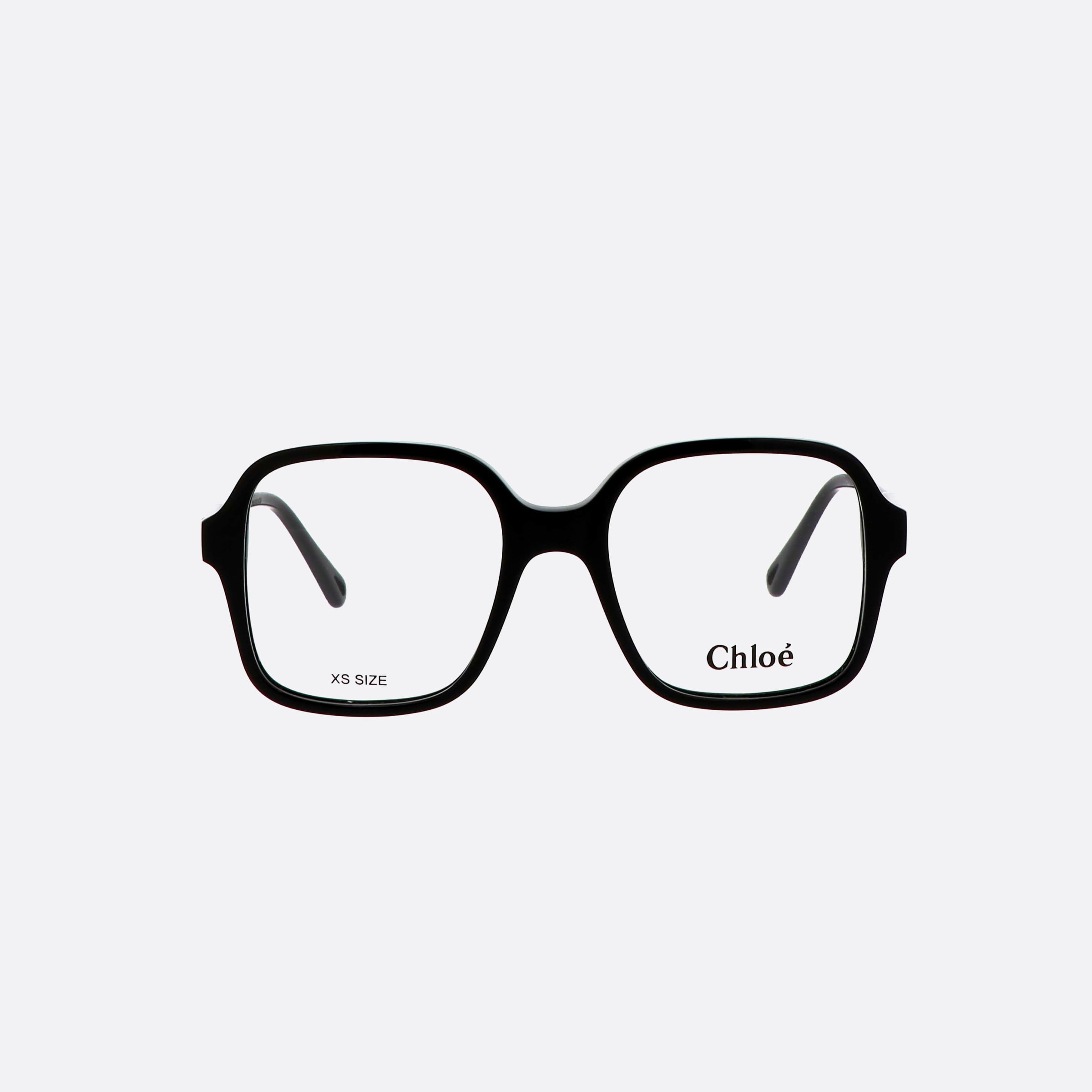 Chloe 49mm Black Geometric Women Eyeglasses - Side View
