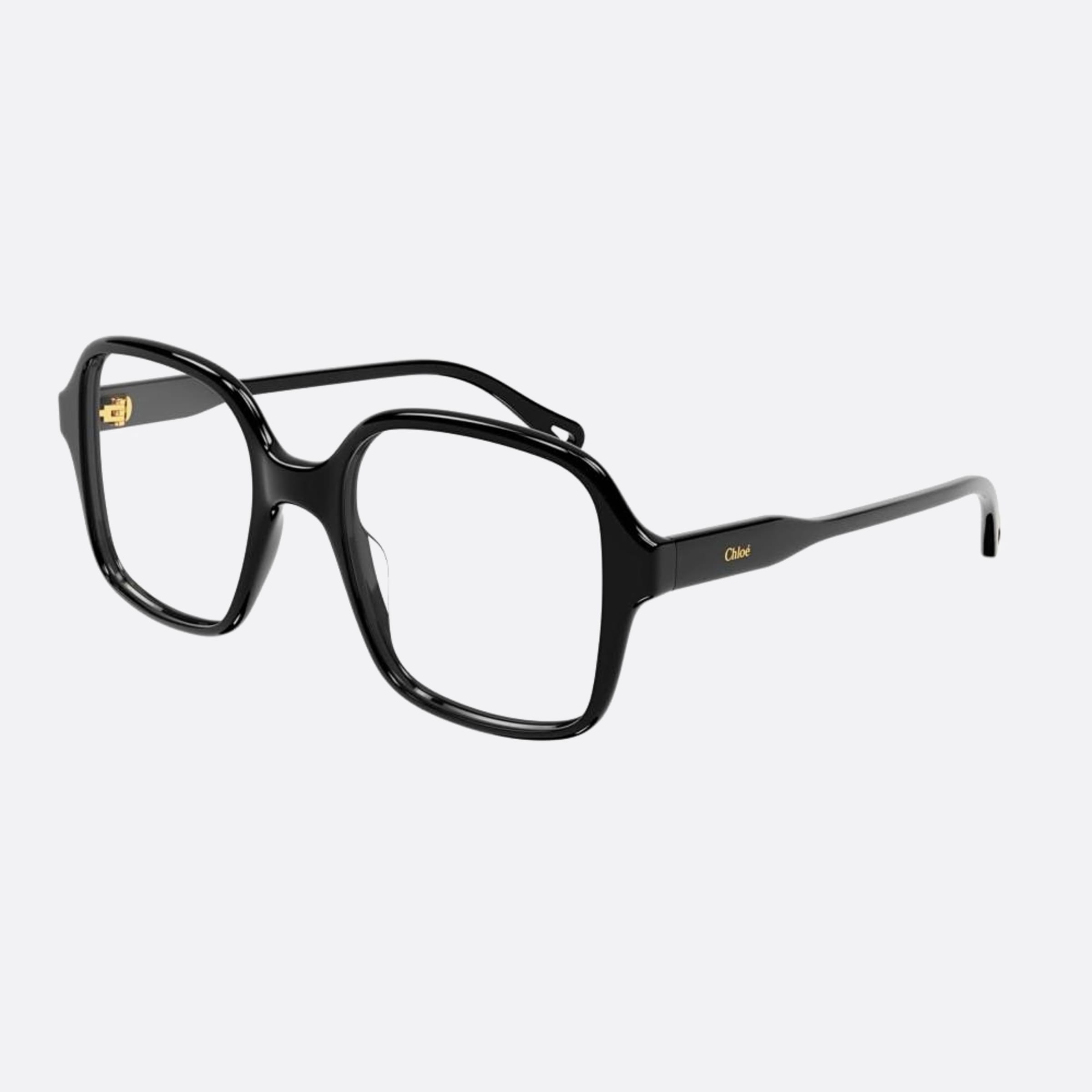 Chloe 53mm Black Geometric Women Eyeglasses - Side View