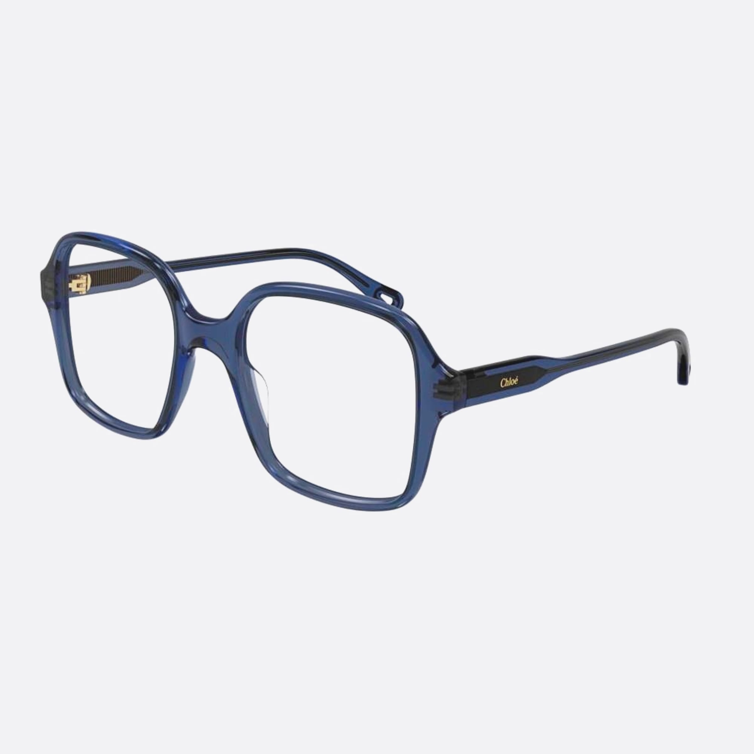Chloe 53mm Blue Geometric Women Eyeglasses - Side View