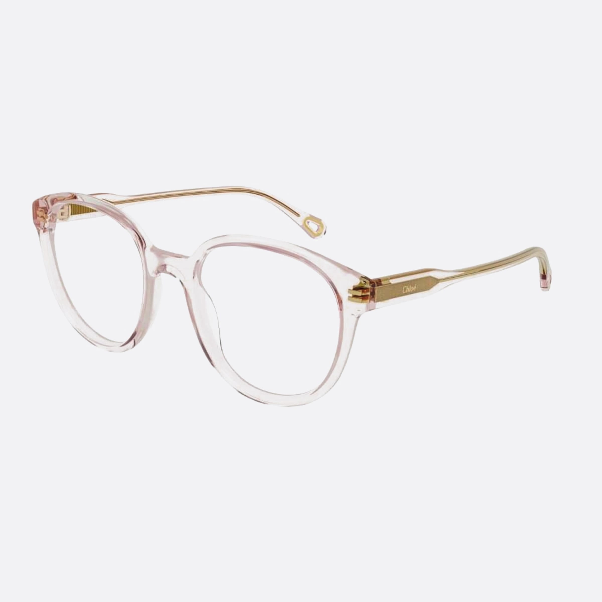Chloe 51mm Pink Geometric Women Eyeglasses - Side View