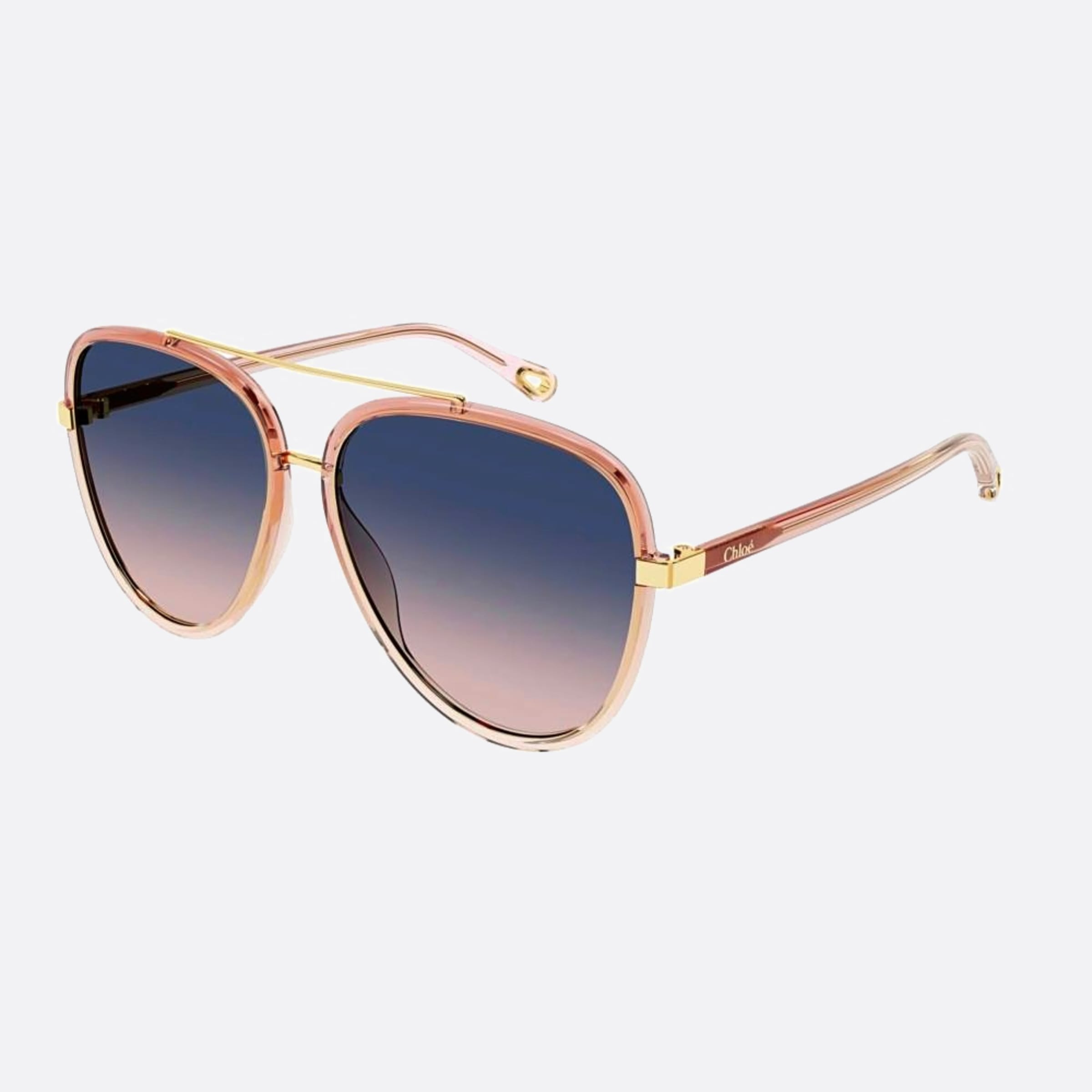 Chloe 58mm Hty Orange Pilot Women Sunglasses - Side View